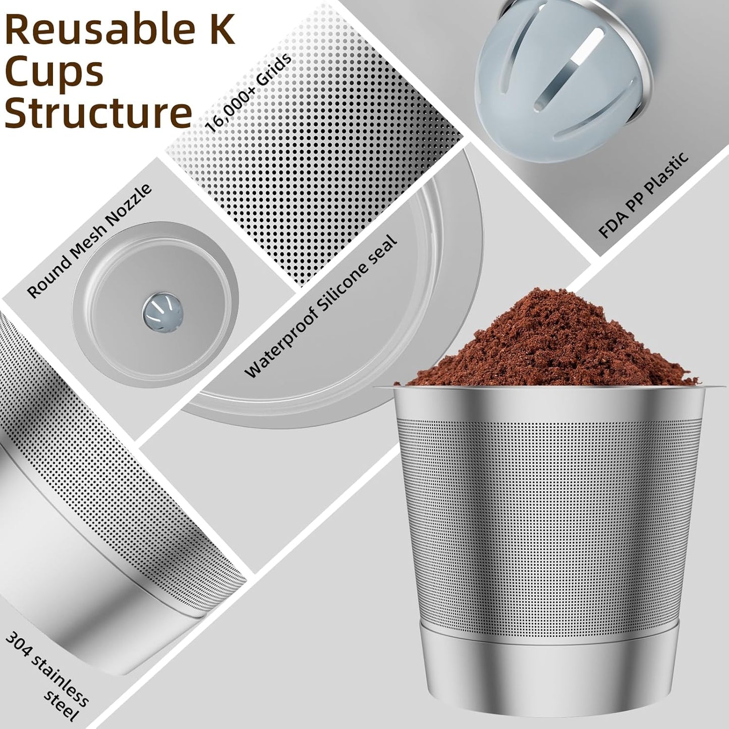 1 Pack Reusable K Cup Coffee Pods, Stainless Steel Refillable K Cup Coffee Filters for Keurig 1.0 and 2.0 Coffee Makers