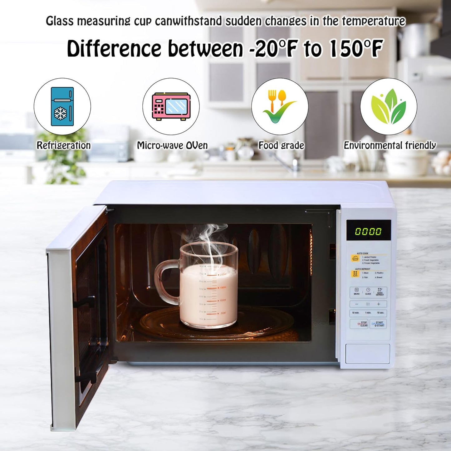 8oz Borosilicate Glass Measuring Cup with Spout Heat&Cold Resistant, Precise oz/ml Measurements, Drip Free Pouring for Kitchen, Baking, Coffee & Lab Easy to Clean Durable & Non-Toxic (Colourful-A)