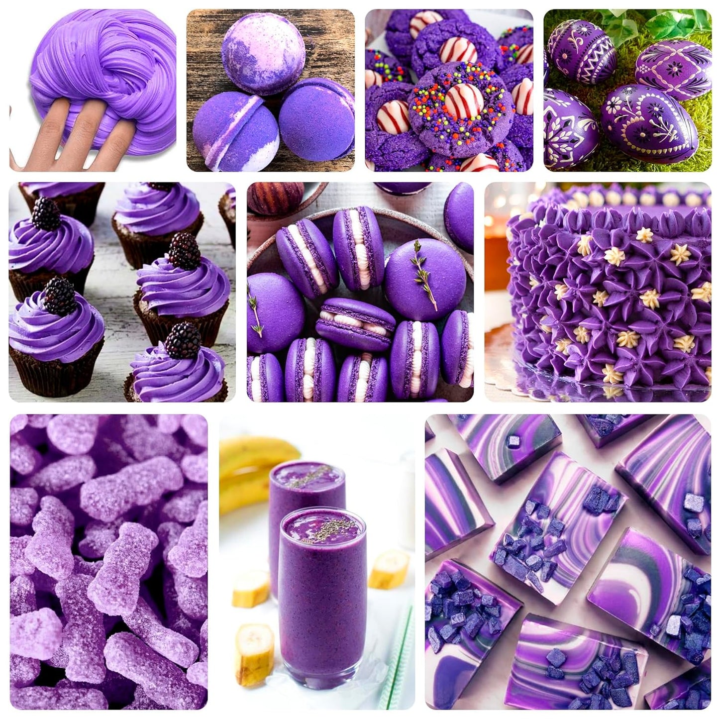 Food Coloring - Vibrant Liquid Icing Food Coloring Set for Baking, Cake Decorating, Easter Egg, Airbrush - Tasteless Food Color Dye for Fondant, Slime, DIY Crafts - 5.5 Fl.oz / 160ml Each (Purple)