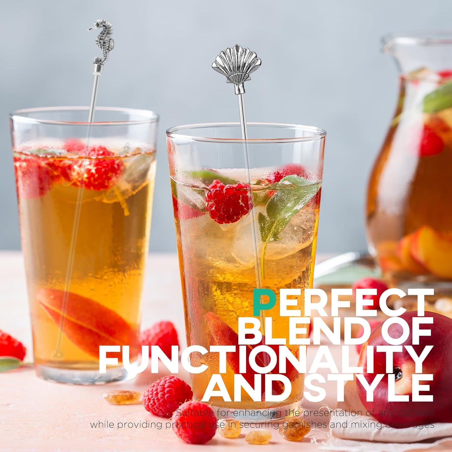 Homestia 7.5 Inches Stainless Steel Coffee Beverage Stirrers Drink Swizzle Stick with Animal Design, Set of 6 Cocktail Stirrers, Metal Cocktail Stir Sticks Stirring Drink Swizzle Stick Picks Tools