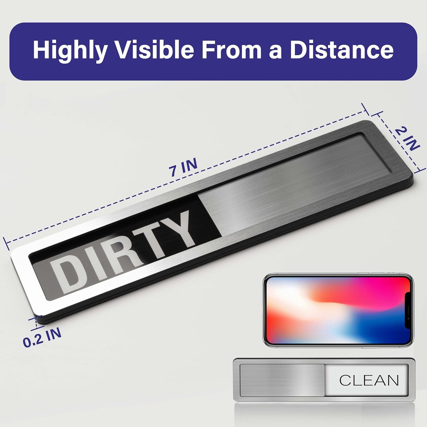Dishwasher Clean Dirty Sign-Dishwasher Magnet Stainless Steel Clean Dirty Sign for Kitchen Organization Farmhouse Optional Adhesive Stickers