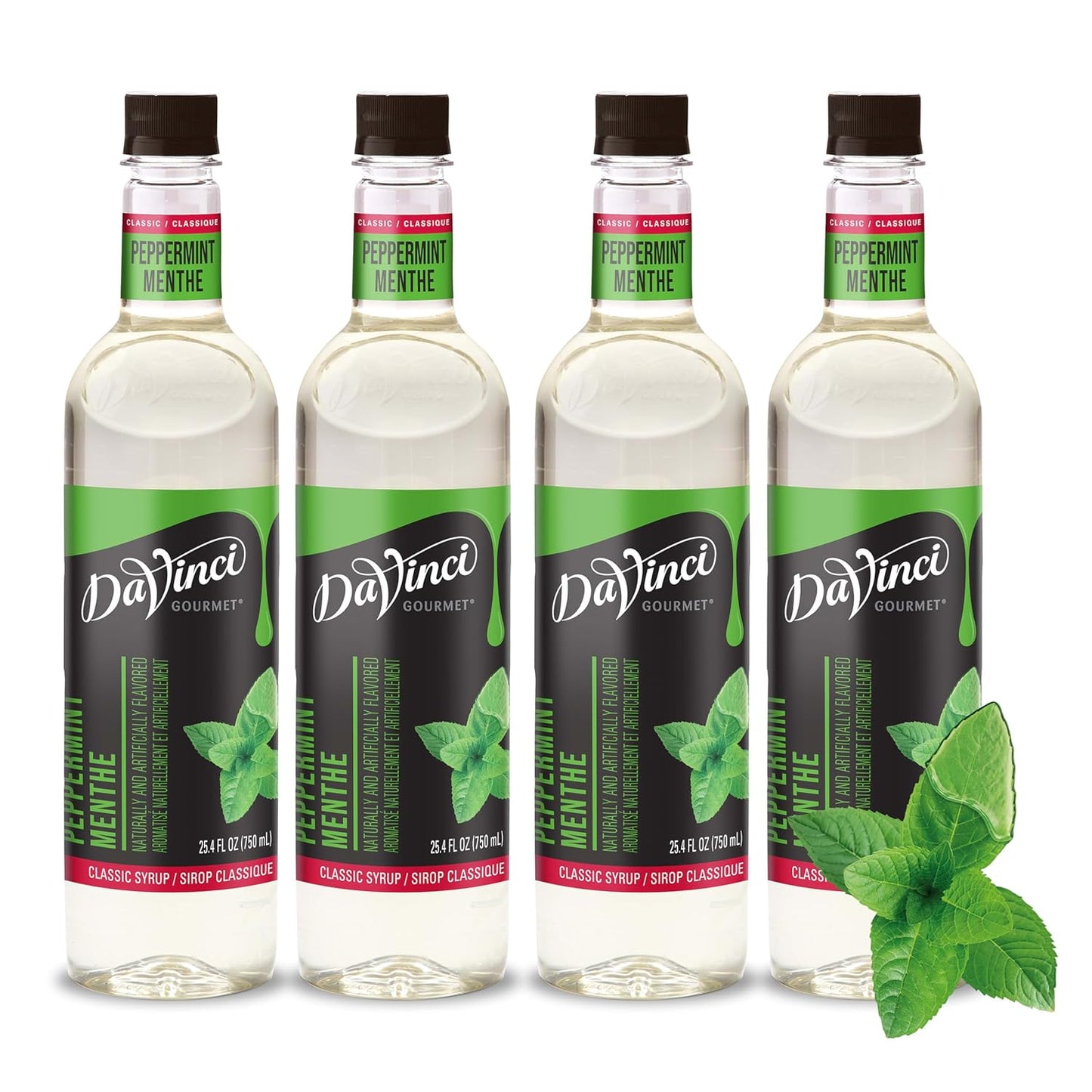 DaVinci Gourmet Classic Peppermint Syrup, 25.4 Fluid Ounces (Pack of 4)