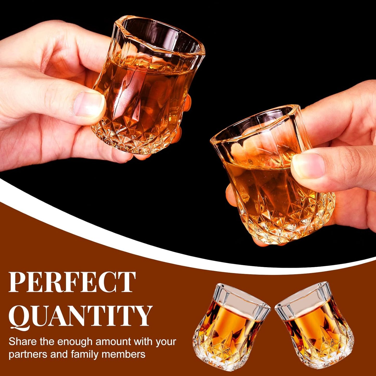 Meanplan 1.7oz Mini Shot Glasses Set Tasting Glasses Heavy Base Clear Shot cup Cute Cordial Mini Wine cups for Serving Whiskey, Wine, Juice(24 Pieces)