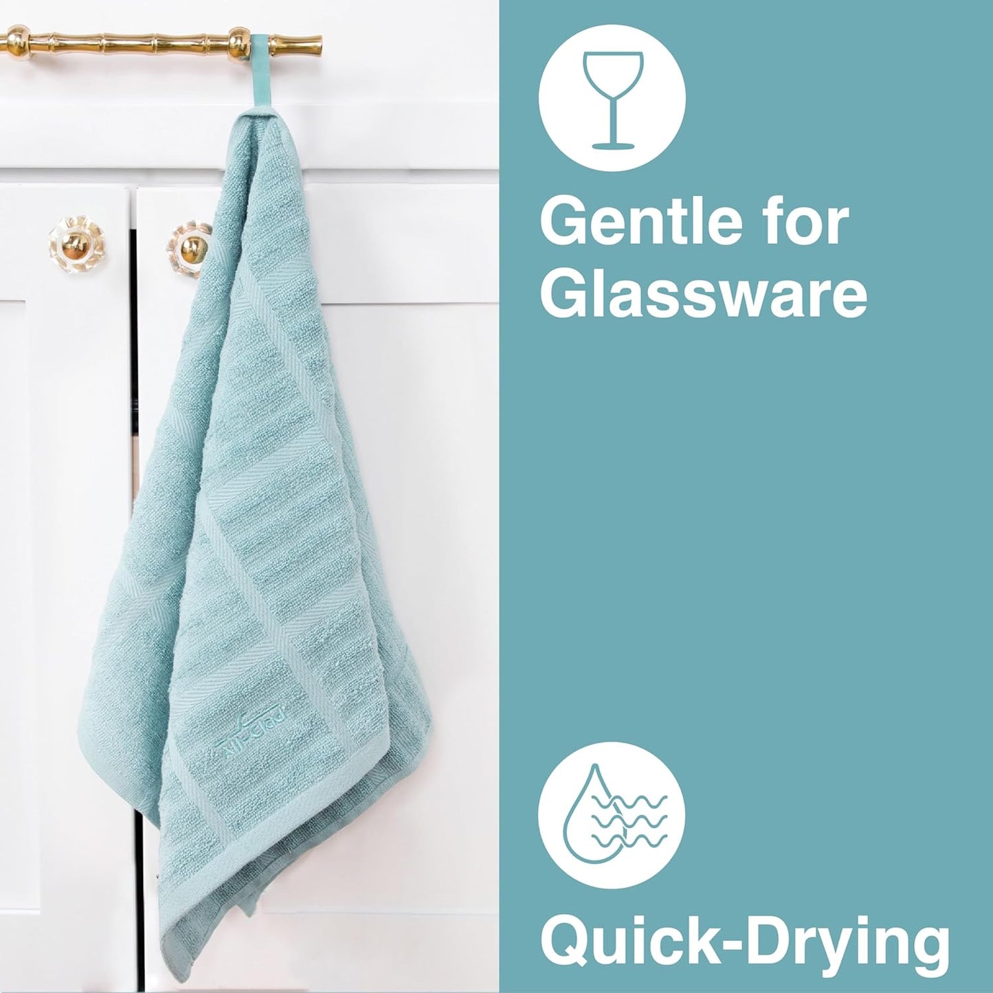 All-Clad Solid Kitchen Towel: Highly Absorbent - 100% Cotton, 17"x30" Towel for Cleaning & Drying Dishes, Glassware, or Countertops, 1-Pack, Rainfall