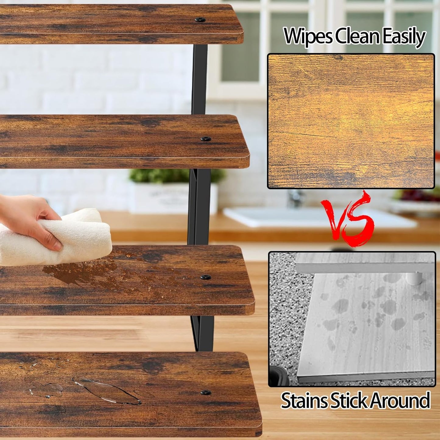 Lily Cupcake Stand for 50 Cupcakes, 2 PACK Wooden Dessert Table Display Set for Wedding Cupcake Tower, Stepped Tiered Tray Stand 4 Tier Risers Display Stands Serving Trays for Party Market Display