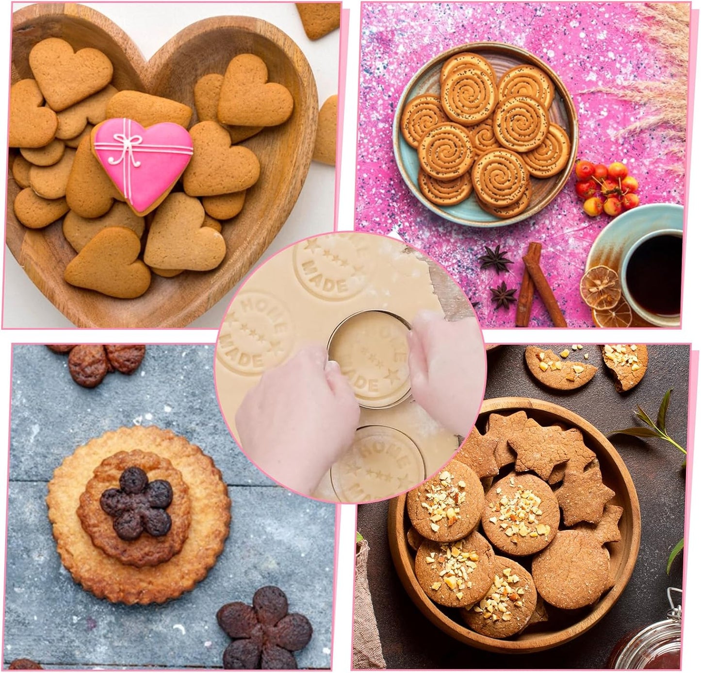 12 Pcs Cookie Cutters Biscuit Cutter Fruit Cutter Shapes Stainless Steel Fondant Cake Mold Heart Flower Star Round Shapes Metal Cutters for Baking