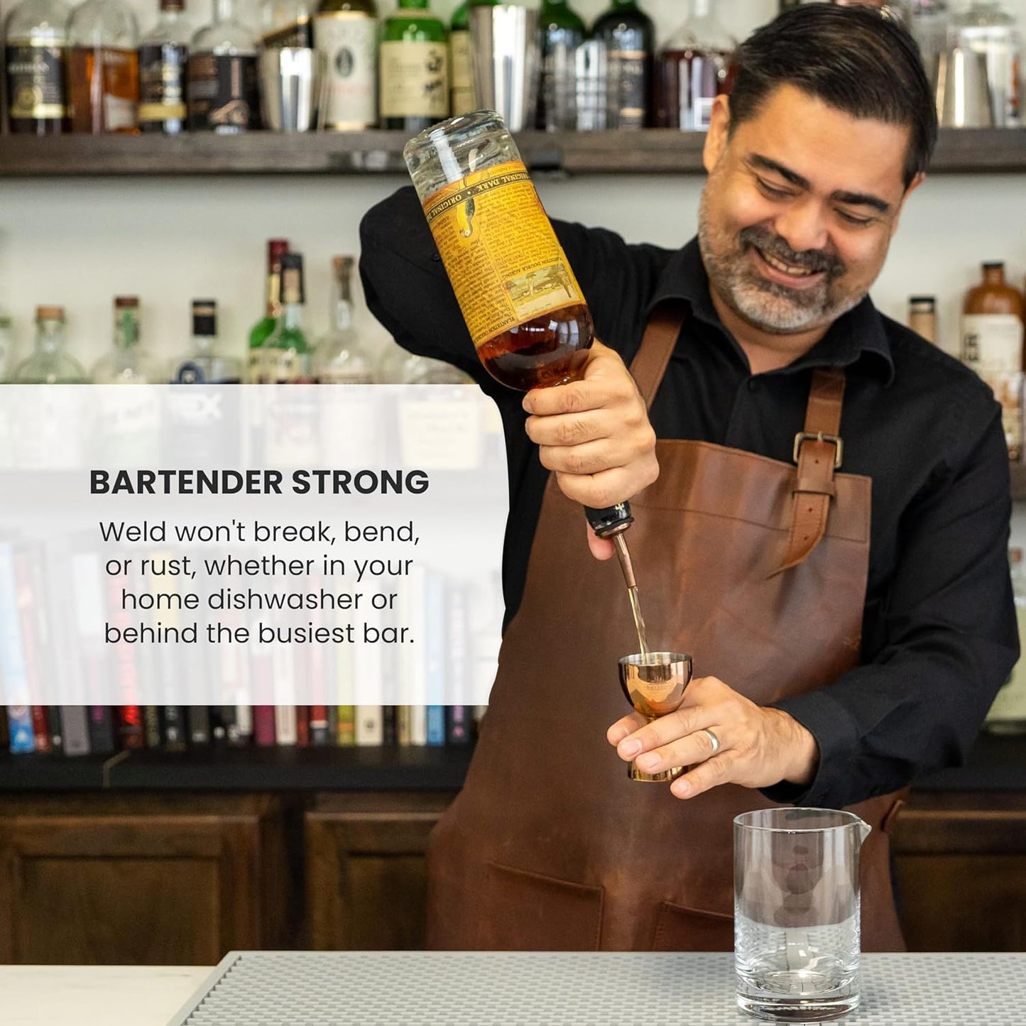 A Bar Above Premium Bell Jigger, 304 Stainless Steel Double Cocktail Jigger with 10 Internal Measurements, Heavy Duty Professional Bar Tool for Bartending, Stainless Finish, Ergonomic Design, 1 Pack