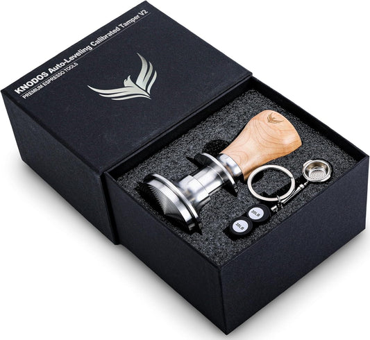 58 mm Tamper Auto-Leveling and Calibrated Spring Loaded Design Stainless Steel Ripple Base 58mm Espresso Tamper Tool with 20lb / 25lb / 30lbs Replacement Springs