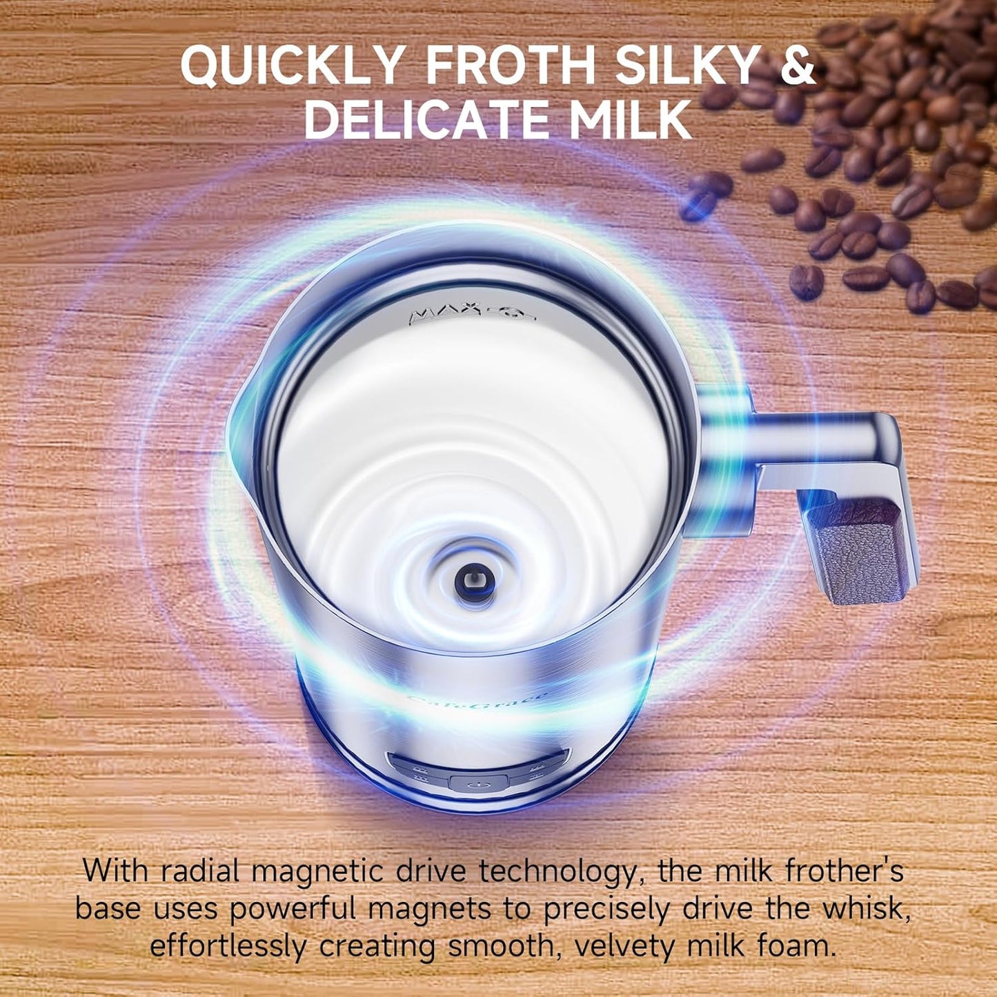 Milk Frother, 4-in-1 Milk Frother and Steamer, Automatic Hot and Cold Foam Maker and Milk Steamer for Coffee, Latte, Cappuccino, Macchiato, Hot Chocolate, Matcha
