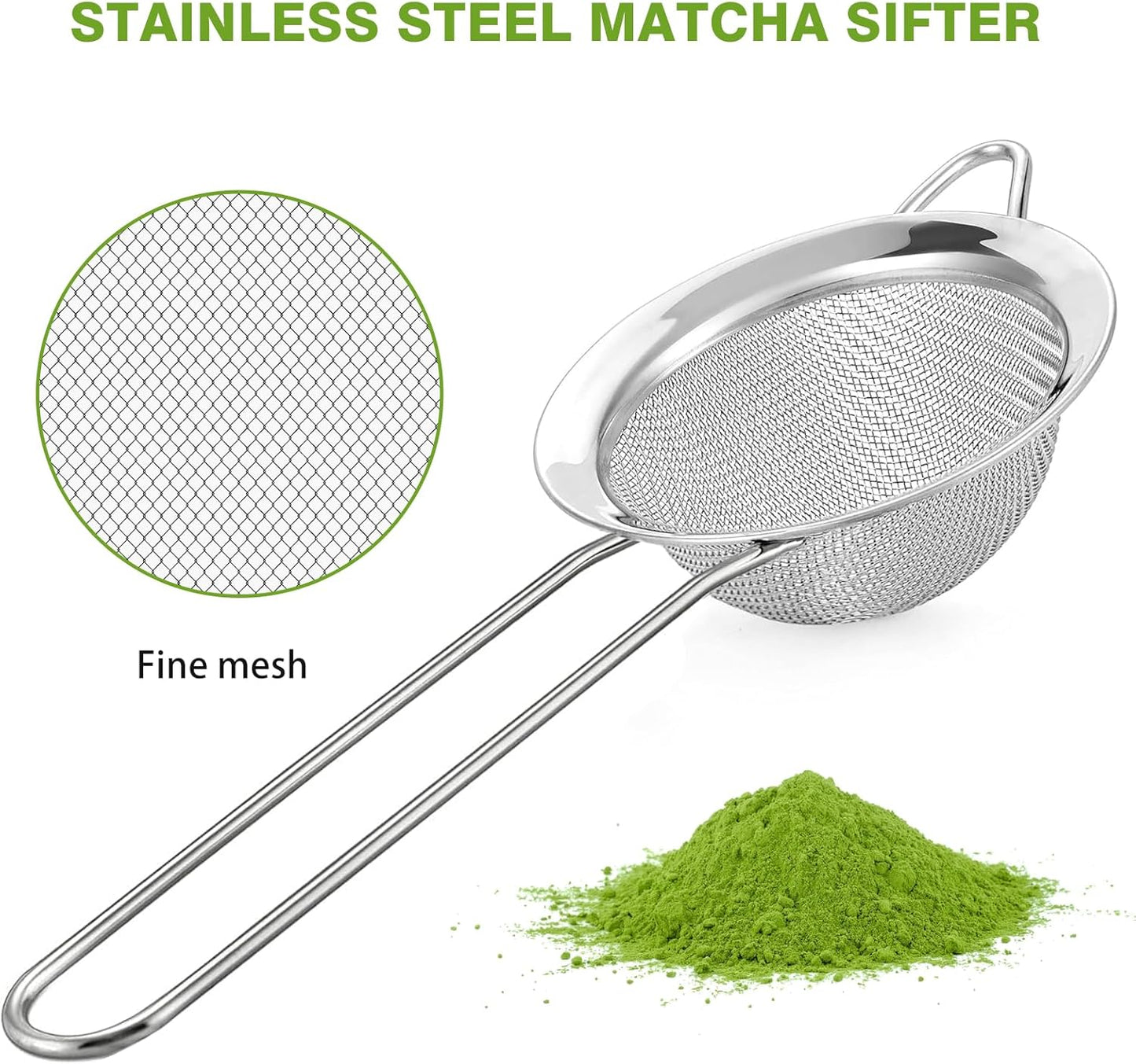 Matcha Whisk Set - Premium Complete Ceremonial Grade Matcha Set with Bamboo Whisk, Matcha Bowl with Spout, Scoop, Sifter & Holder - Authentic Japanese Tea Kit for Traditional Tea Preparation