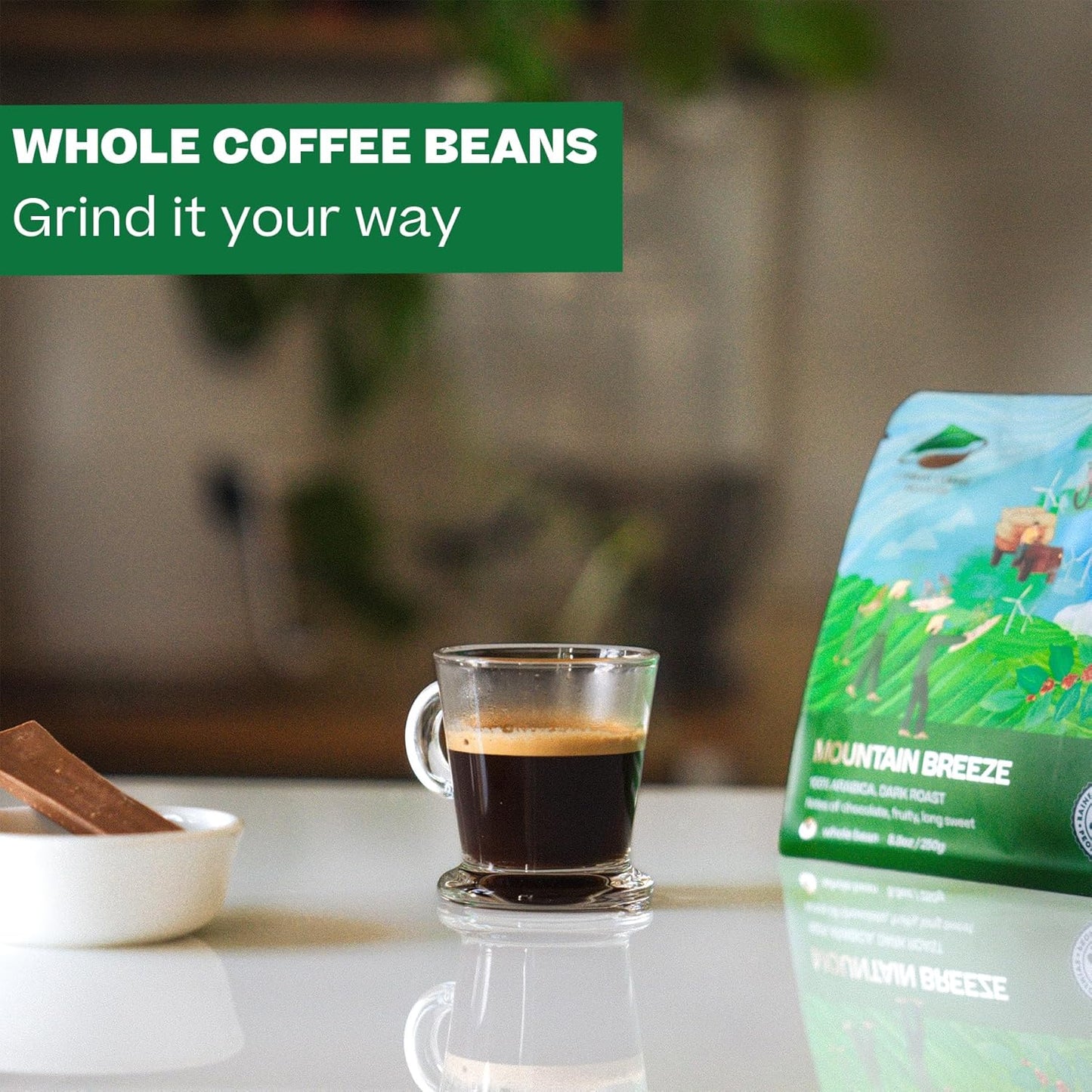 Conihat Whole Bean Coffee - 100% Vietnamese Premium Arabica, Dark Roast, Chocolate & Fruity Notes, Sweet Finish, Low Acid, Single Origin, Hand-Picked, 16 Oz Bag