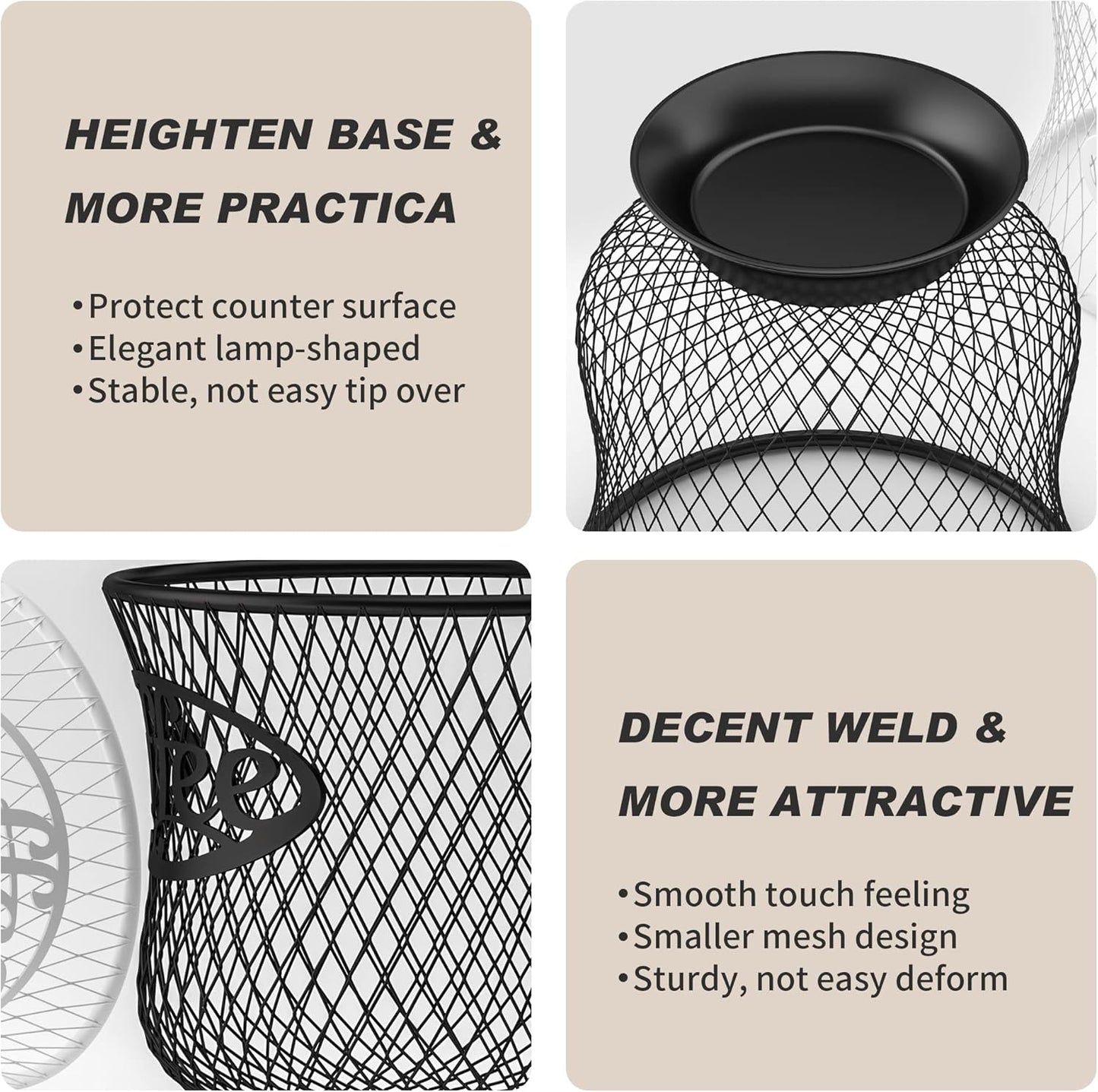 Coffee Pod Holder, Large K Cup Organizer, Large Capacity K Cup Storage for Keuring Espresso Capsule Coffee Creamer, Easy to Refill and Organize for Cafe Bar, Coffee Bar Decor