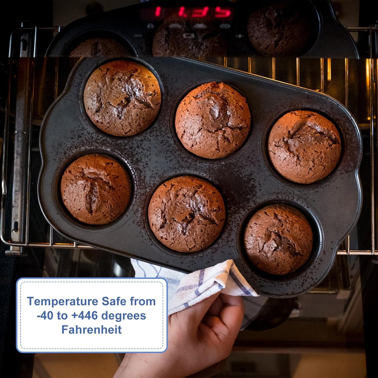 uxcell 4pcs Silicone Muffins Pan, 6 Cup Silicone Cupcake Pan Nonstick Baking Tray for Muffins, Cupcakes, Dishwasher Safe, Brown