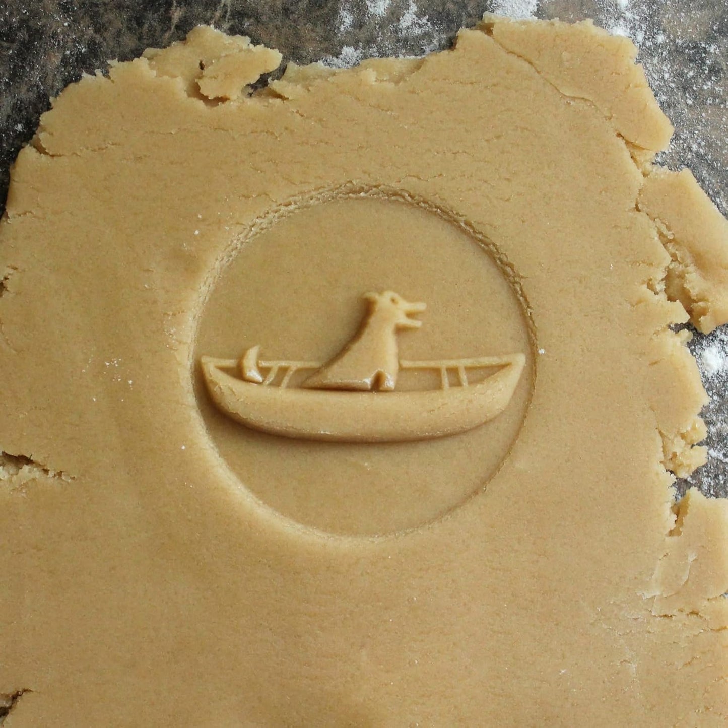 Wood Cookie Stamp, 2.5 Inch (Boating Dog CS-067)