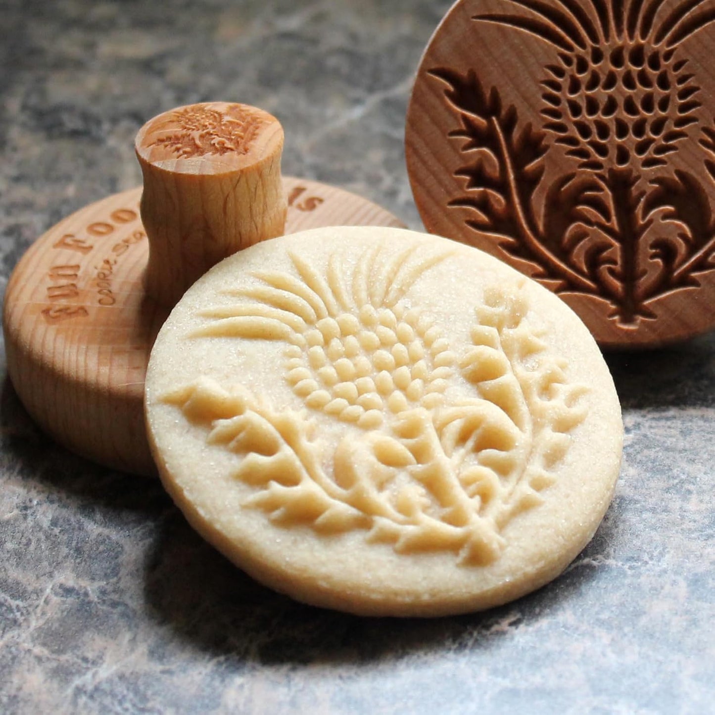 Wood Cookie Stamp, 2.5 Inch (Thistle CS-116)