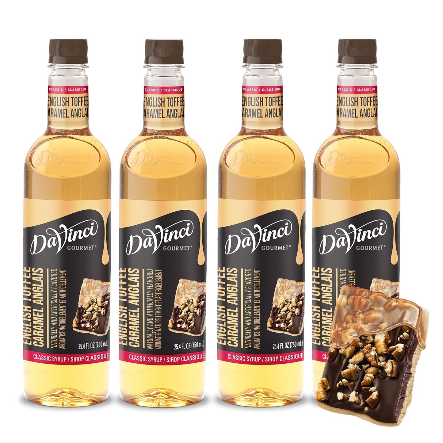 DaVinci Gourmet Classic English Toffee Syrup, 25.4 Fluid Ounces (Pack of 4)