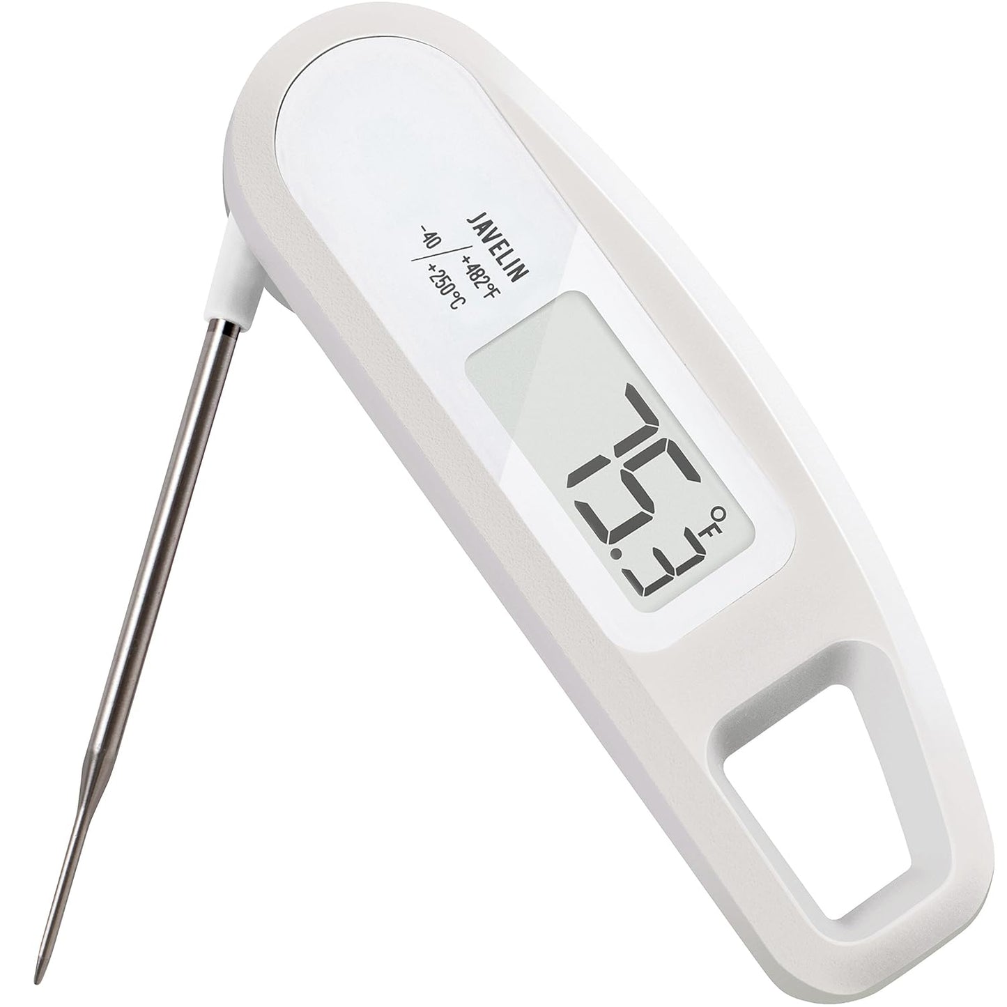 Lavatools Javelin® Ultra-Fast 2-Second Digital Instant Read Meat Thermometer for Grill and Cooking, 2.75" Probe, Compact Foldable Design, Large Display, IP65 Water Resistant, NSF Certified – Milk