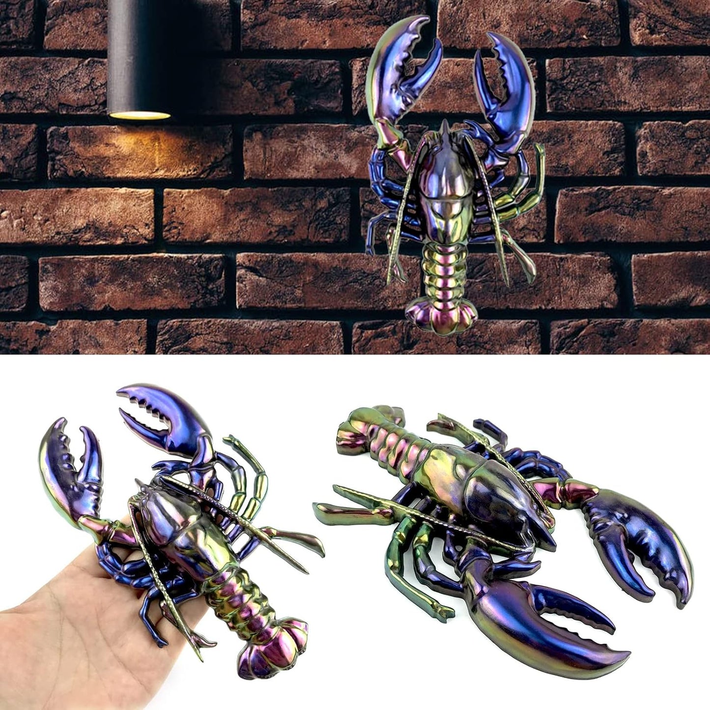 3PCS Silicone Molds for Epoxy Resin, Sea Turtle Seahorse Lobster Resin Mold Large Epoxy Resin Casting Mold Unique Marine Animal Mould DIY Resin Concrete Art Crafts Halloween Home Decoration