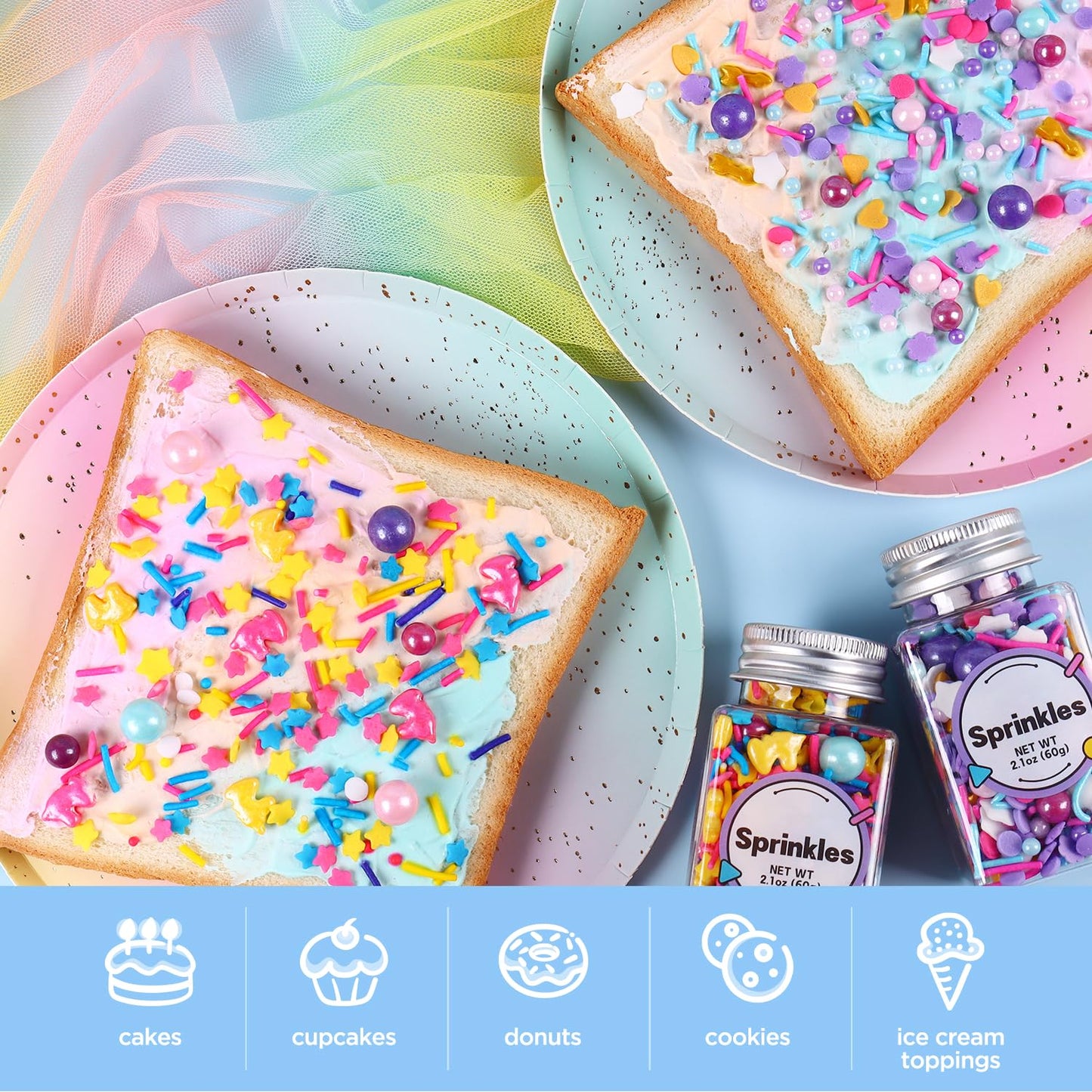 Edible Unicorn Sprinkles for Cake Decoration, Edible Pearl, Edible Sprinkle for Cupcake Topper, Ice Cream Toppings, Cookies Sprinkles for Party, Birthday. (120g/4.2oz)
