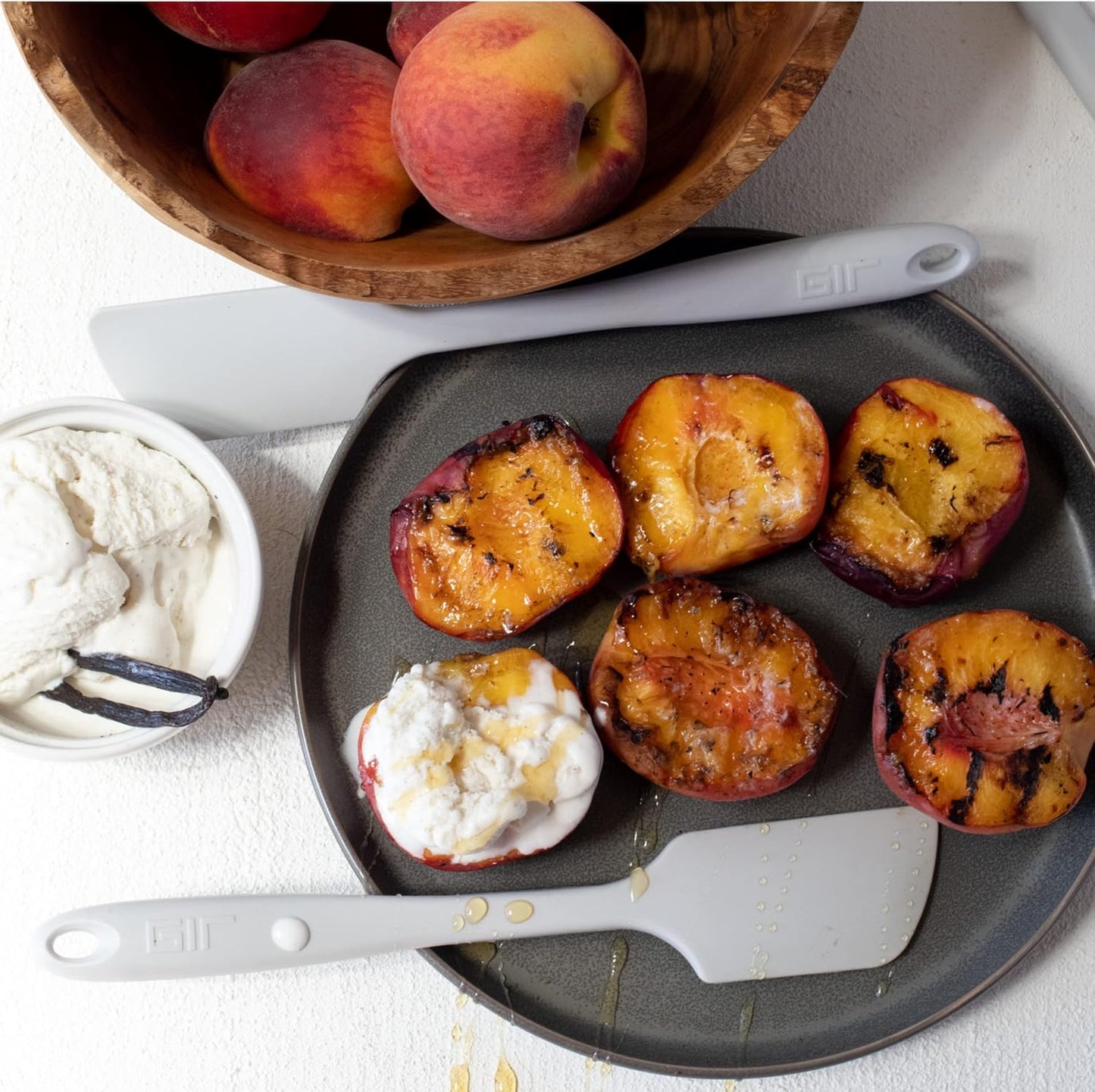 GIR: Get It Right Silicone Spatula for Cooking, Baking, Scraping, and Mixing- Non-Stick & Heat Resistant Kitchen Spatula - 11 Inch, Studio White - Silicone Kitchen Utensils