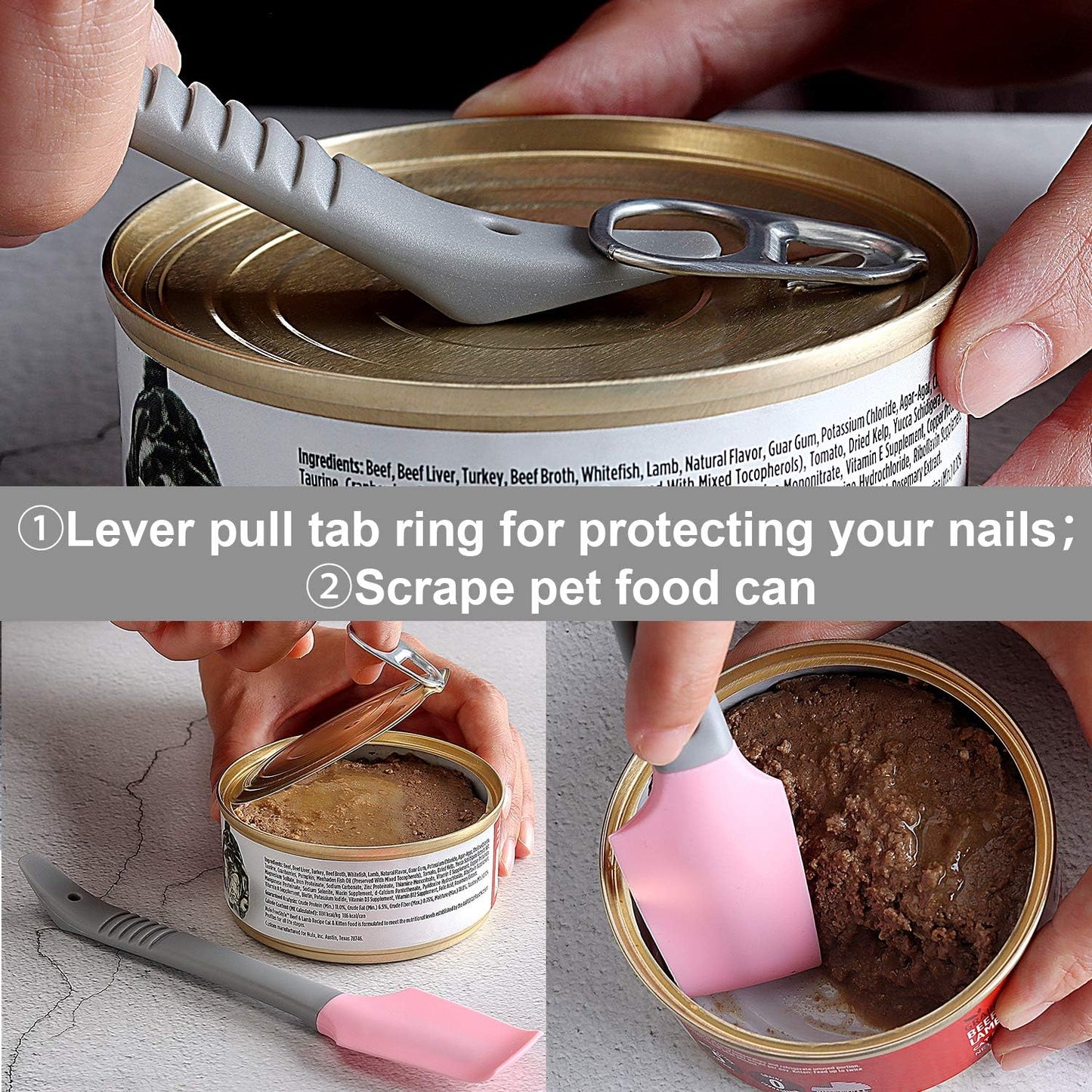 Silicone Mini Spatula, Curved Small Spatula, Kitchen Jar Spatula, Wet Pet Food Can Spoon, for Cooking Baking Frosting or Mixing, 6pcs