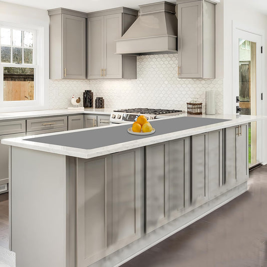 78.7"x15.7"(200cmx40cm) Large Silicone Mats for Countertop, Heat Resistant Mat, Waterproof Nonslip Silicone Kitchen Counter Mat, Nonstick Table Placemat, Multipurpose Mat, Light Gray