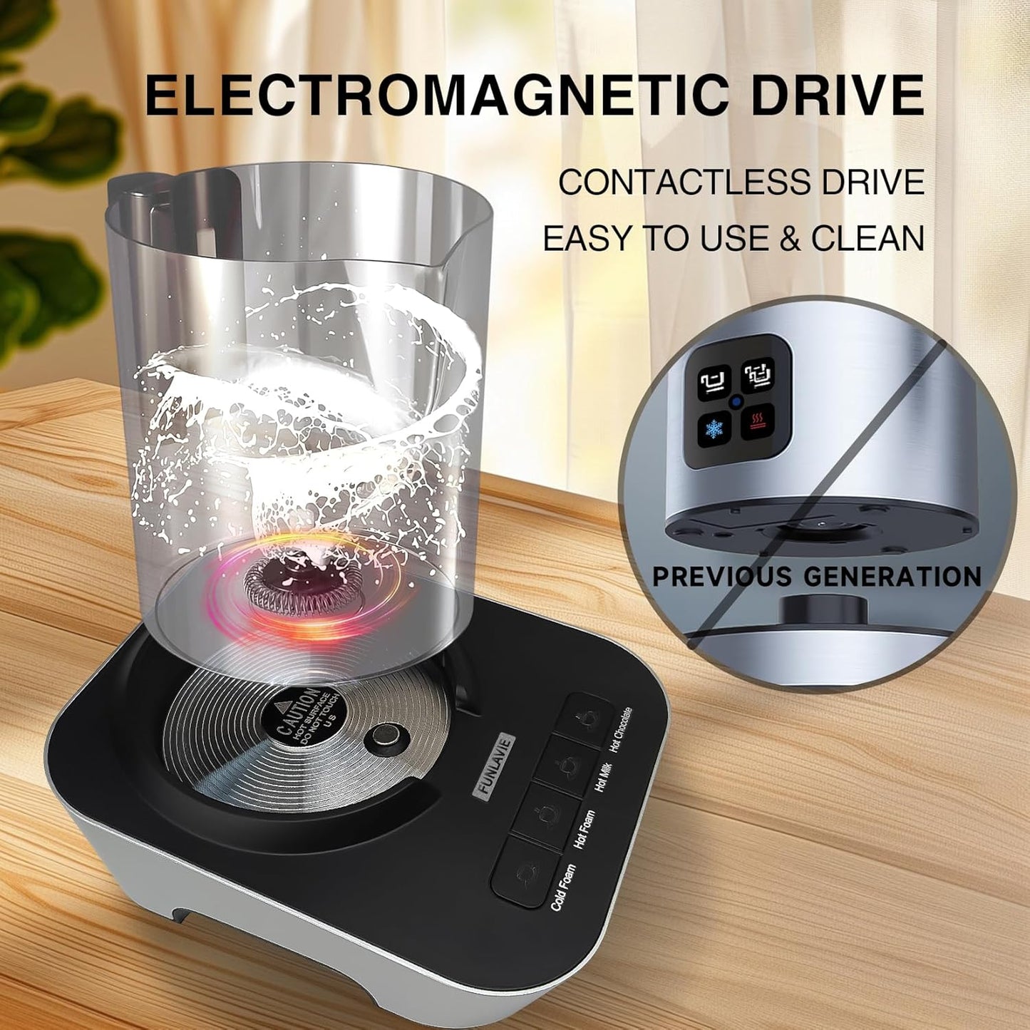 Electric Milk Frother and Steamer, 400ml(13.5oz) 4-in-1 Stainless Steel Pitcher with Auto Shut-Off, Hot & Cold Foam Maker and Milk Warmer for Lattes, Cappuccinos, Macchiato, Dishwasher Safe