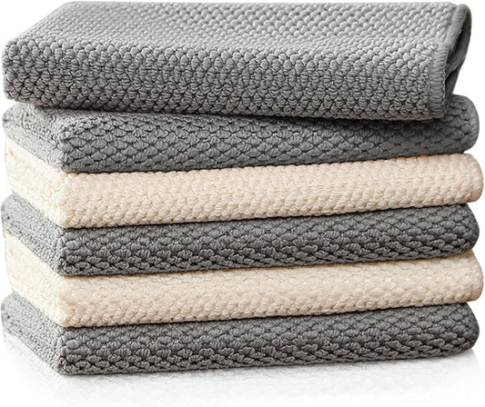 Espresso Accessories Barista Towels 6 Pack – Microfiber Cleaning Cloths for Espresso Machines, Steam Wands & Countertops – Essential Coffee Bar Accessories, 12"x12"