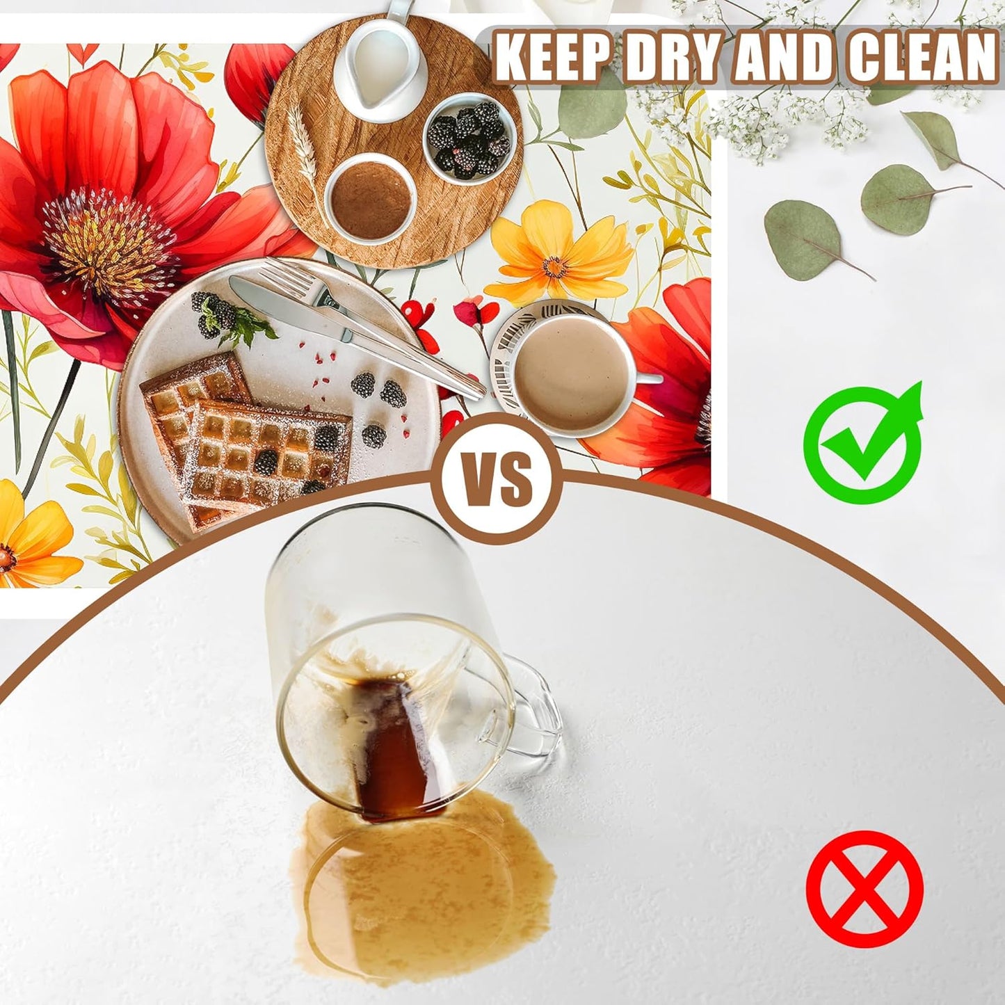 Red and Yellow Flowers Coffee Mat Absorbent Dish Drying Mat for Kitchen Counter Hide Stain Rubber Backed Coffee Bar Accessories Fit Under Espresso Machine Dish Drainer, 15.7 x 23.6 Inch