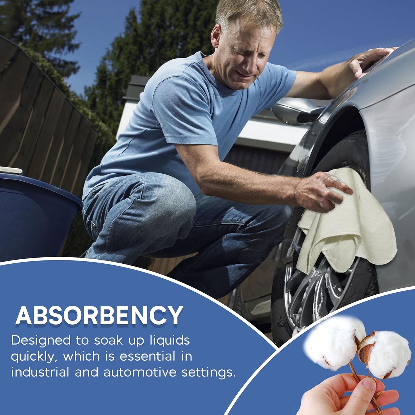 Shop Towels| Multipurpose Commercial and Residential Shop Cleaning| Car Wash, Polish, Housewares, Microwave, Coffee Machine, Restaurant, Bathrooms, Electronics, Auto Garage | 50 Pack 14"x12" Natural