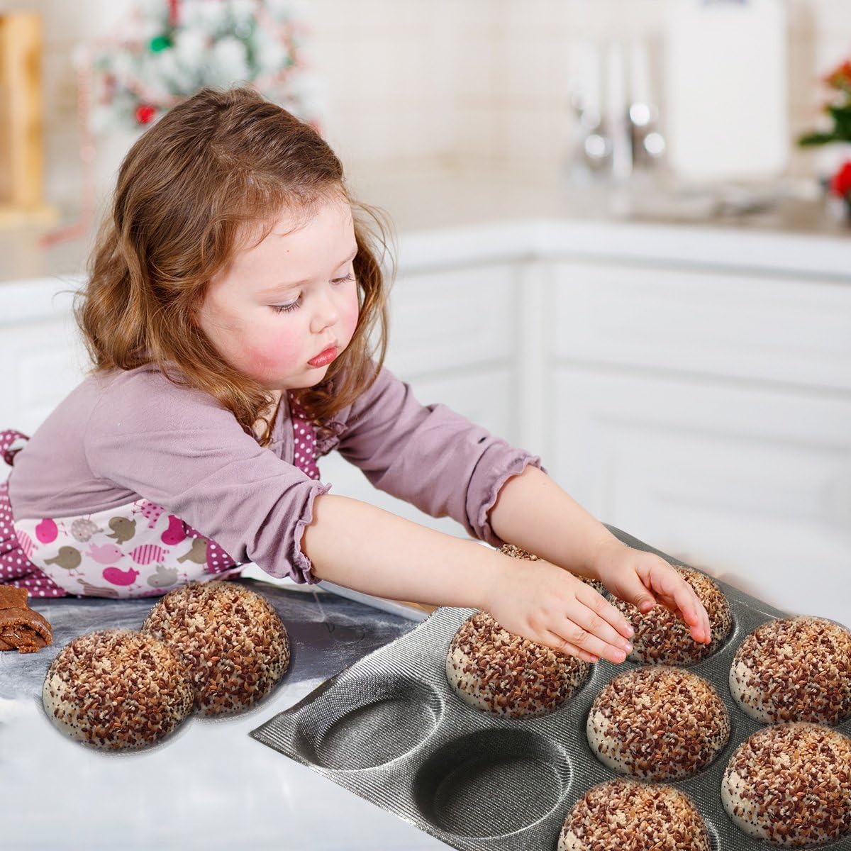 Bluedrop Silicone Hamburger Bread Forms Perforated Silicone Bakery Molds Tartlets Pita Moulds Sheets Food Grade for Industrial Large Size