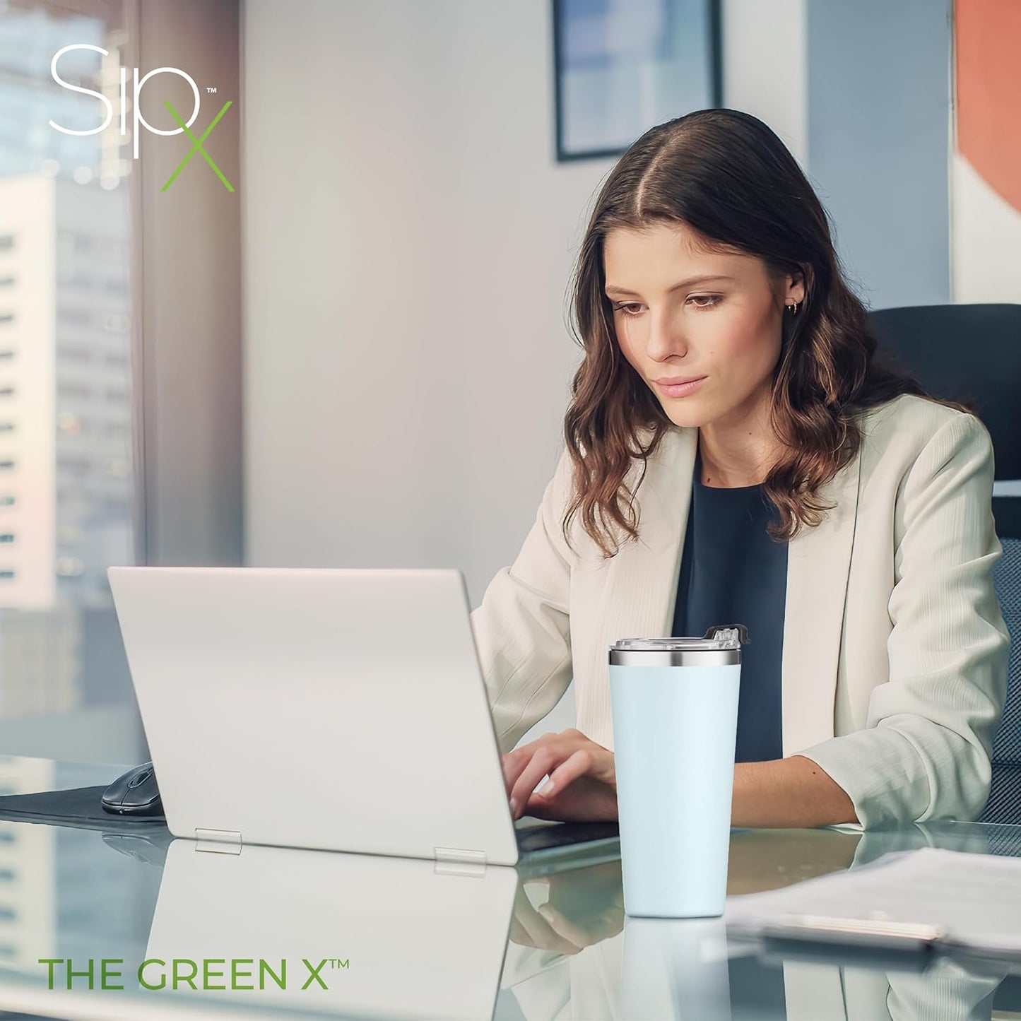 SIPX™ Triple-Insulated Tumblers - 16oz. Premium Modern Tumbler With Lid, insulated Cup Keeps Hot For 6 Hours, Stainless Steel Tumbler Made Of Sustainable Material, Coffee Travel Mug For Home & Office