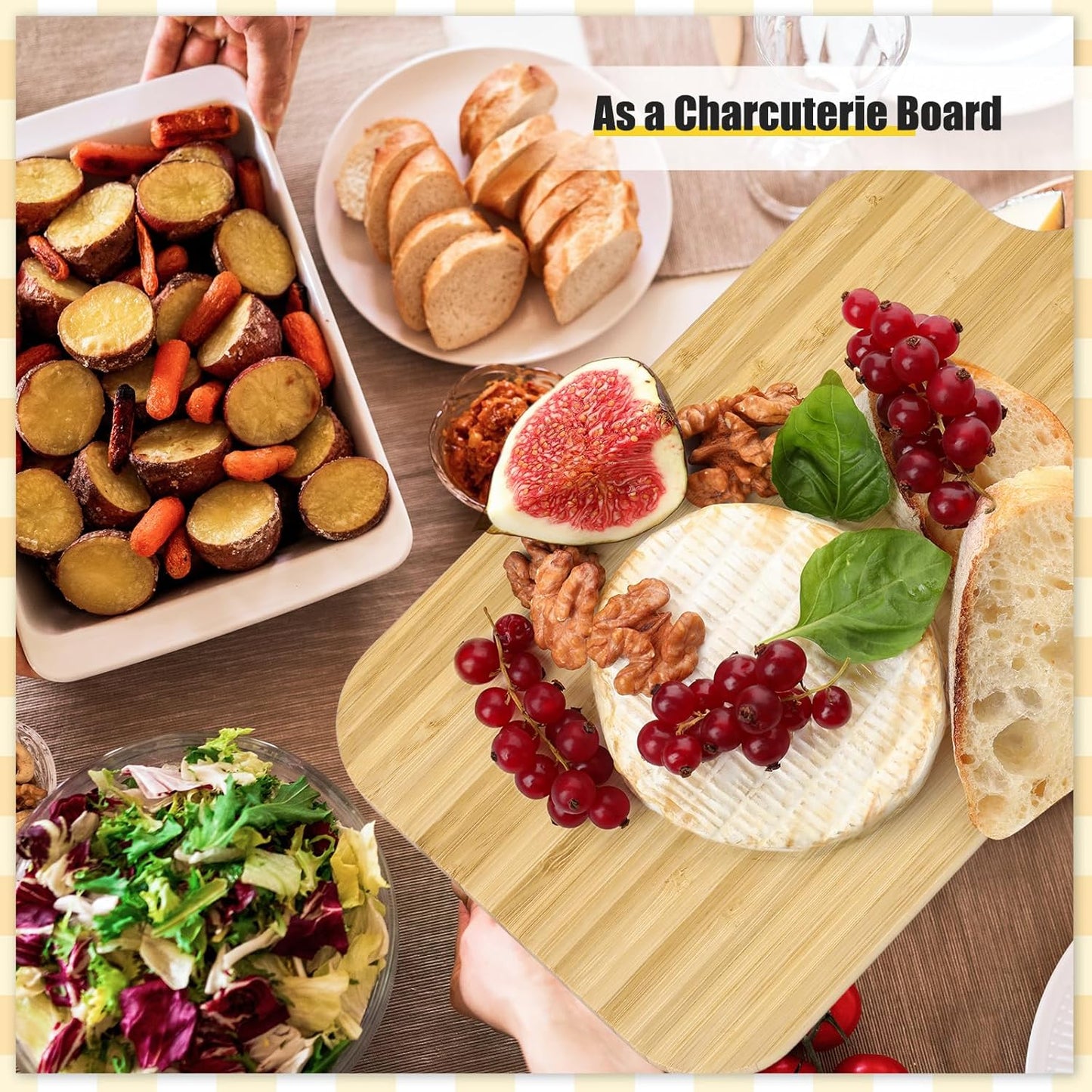 Lounsweer 6 Pcs Thicken Cutting Board Bulk Wood Board for Chopping Serving Charcuterie Material for Laser Engraving Mother' Day Wedding Housewarming Gift