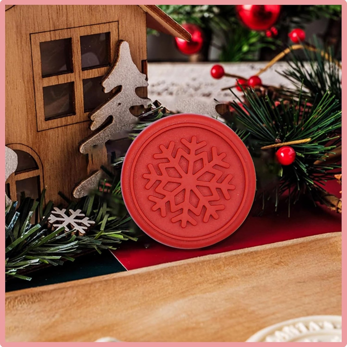 Christmas Cookie Stamps Silicone Cookie Stamps Cookie Cutter Biscuit for DIY Christmas and Daily Baking Set of 6