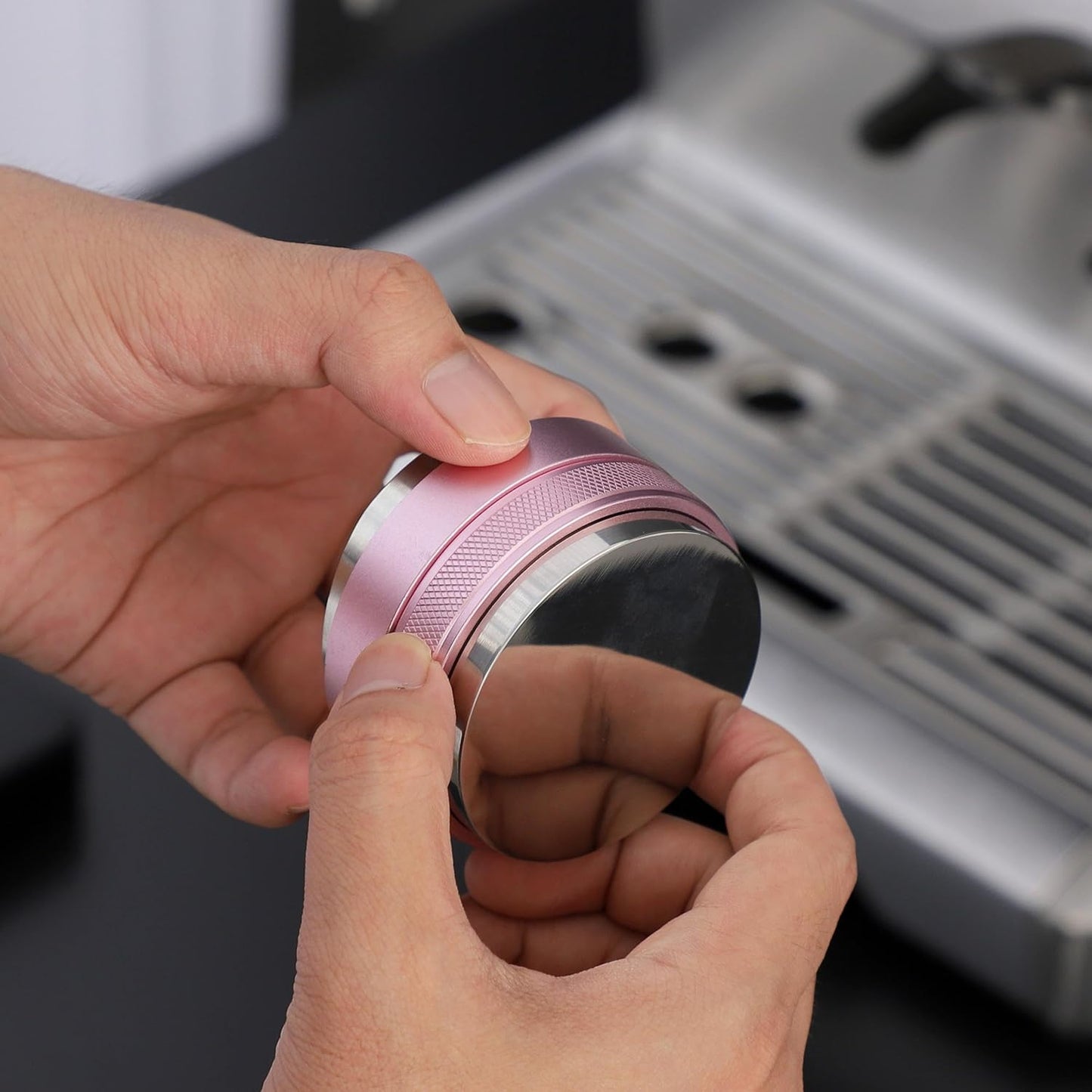 54mm Coffee Distributor and Tamper,Dual Head Coffee Leveler Fits for Breville 54mm Portafilter,Professional Espresso Hand Tamper.(Light pink)