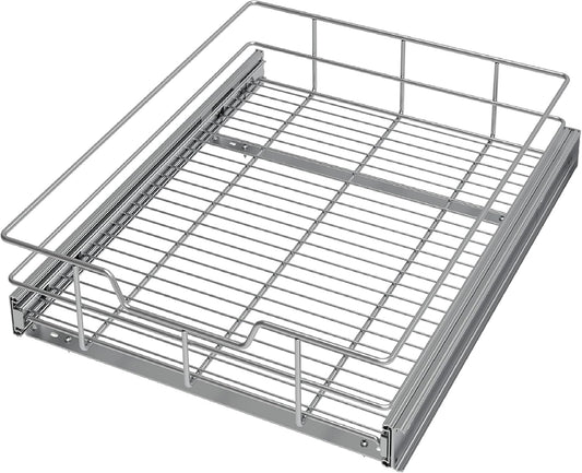 Pull Out Cabinet Organizer 17" W X 22" D, Slide Out Drawers For Kitchen Organizers and Storage, Pull Out Drawers For Cabinets Capacity Heavy Duty Caddy, Cabinet Shelves Chrome-Plated, Bathroom Pantry