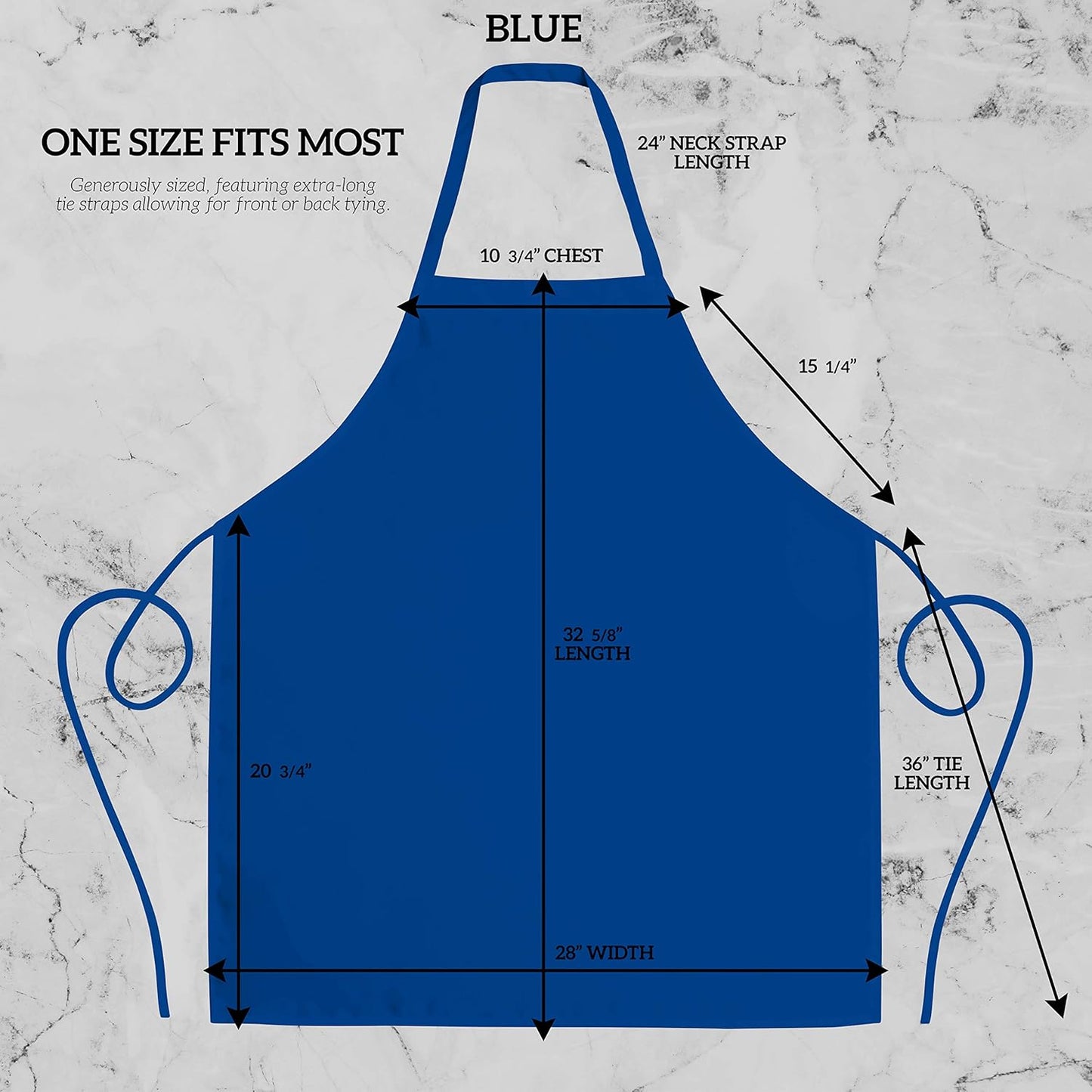 GREEN LIFESTYLE 120 Pack Professional Chef Apron – Grilling Aprons for Men, Waterproof Cooking Apron for BBQ, Work or Restaurant Use, Kitchen Aprons for Women – Royal Blue, No Pockets
