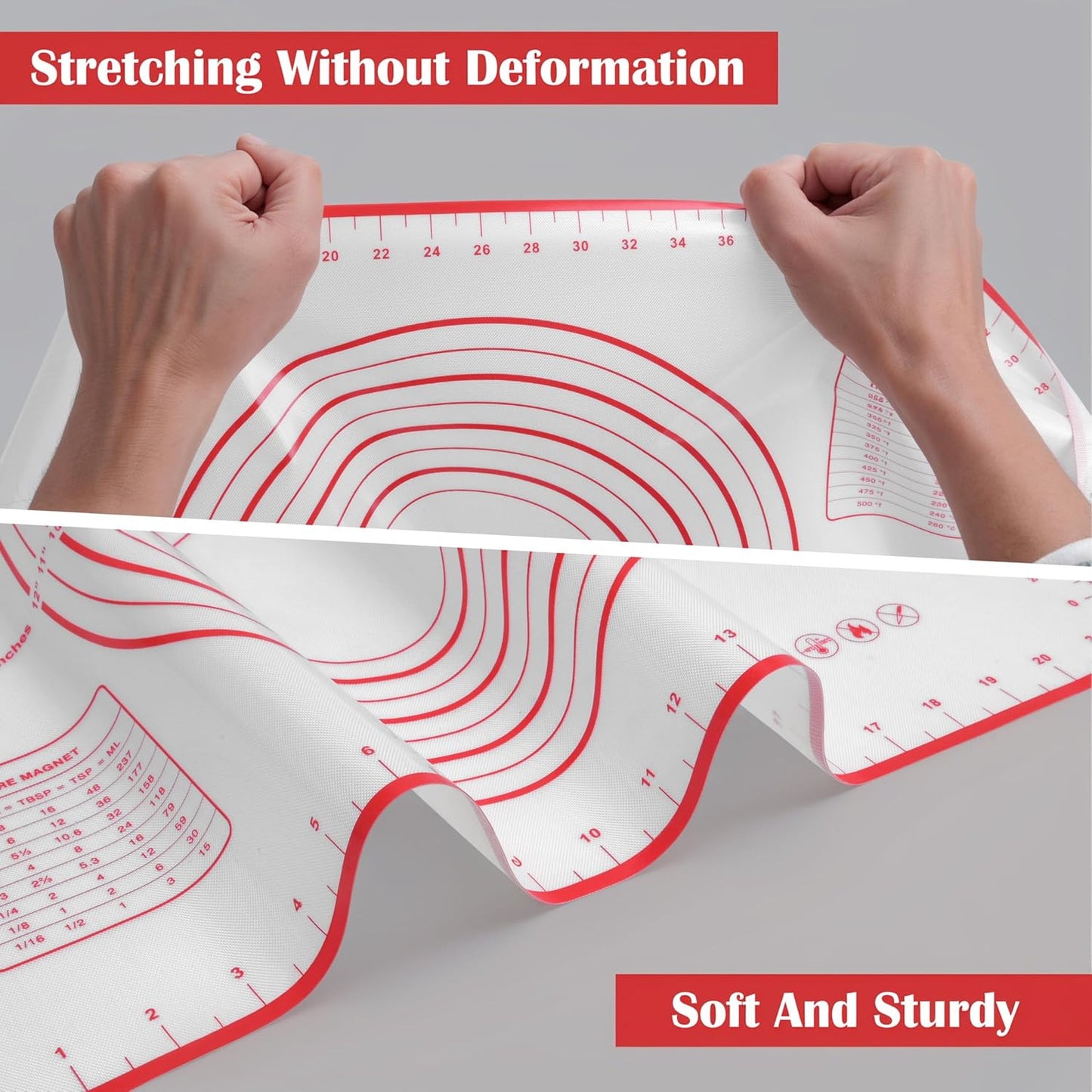 BlueBark 2 PCS - 24"L x 24"W Non-stick Silicone Baking Mat for Pastry & Dough, Sourdough Bread Making Tools, Kitchen Counter, Cooking Enthusiasts