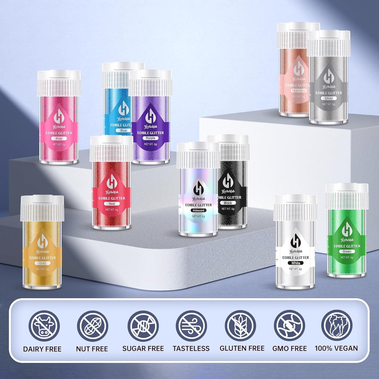 Gold Edible Glitter for Cocktails Food Grade Luster Dust Edible Gold Drink Glitter Metallic Shimmer Powder for Cakes Beverage Chocolate, 6g