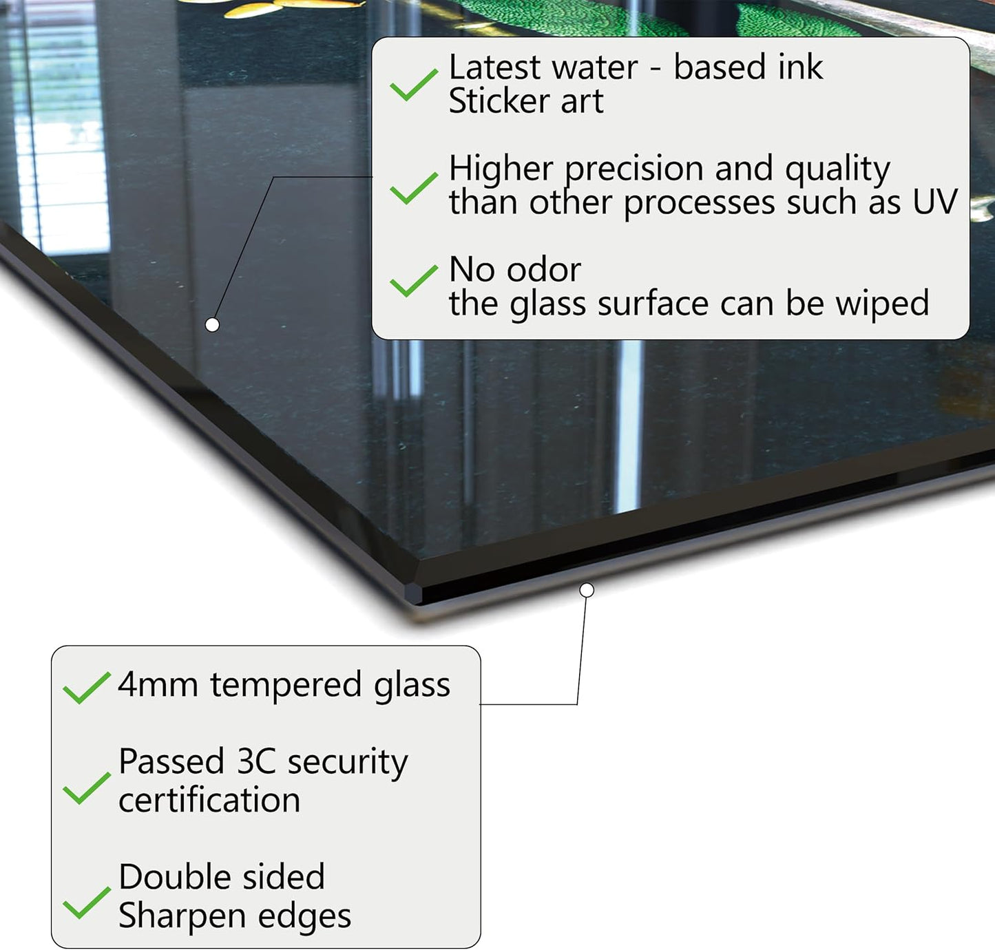 DAIFURONGE Spice Tempered Glass Backsplash For Kitchen Behind Stove,Stove Backsplash Top Cover,Easy to Clean Glass Splashback, Sink Cover Splash Guard,Home Kitchen Wall Decor (27.56"x19.69"(70x50cm))