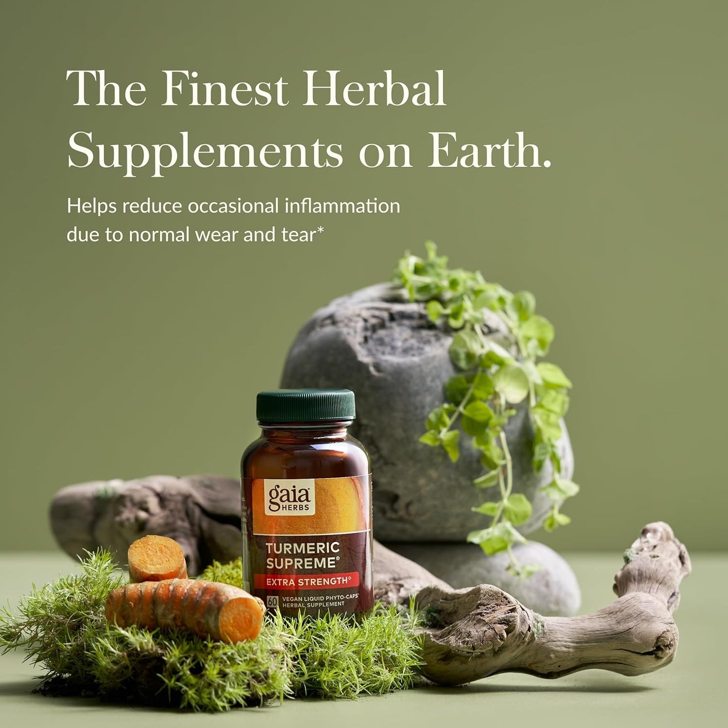 Gaia Herbs Turmeric Supreme Extra Strength - Supports Occasional Swelling from Normal Wear & Tear - with Turmeric Curcumin & Black Pepper - 60 Vegan Liquid Phyto-Capsules (Up to 60-Day Supply)