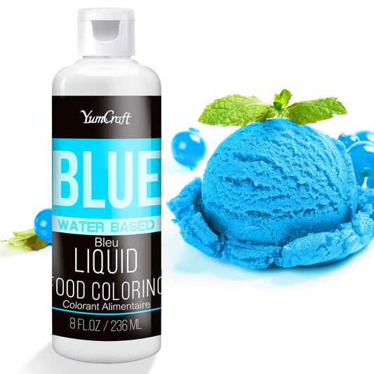 Food Coloring Liquid - Vibrant Color Food Coloring for Cake Decorating, Baking, Easter Egg, Icing - Tasteless Food Color Dye for Fondant, Cooking, Slime, Airbrush (Blue, 8 Fl.oz)