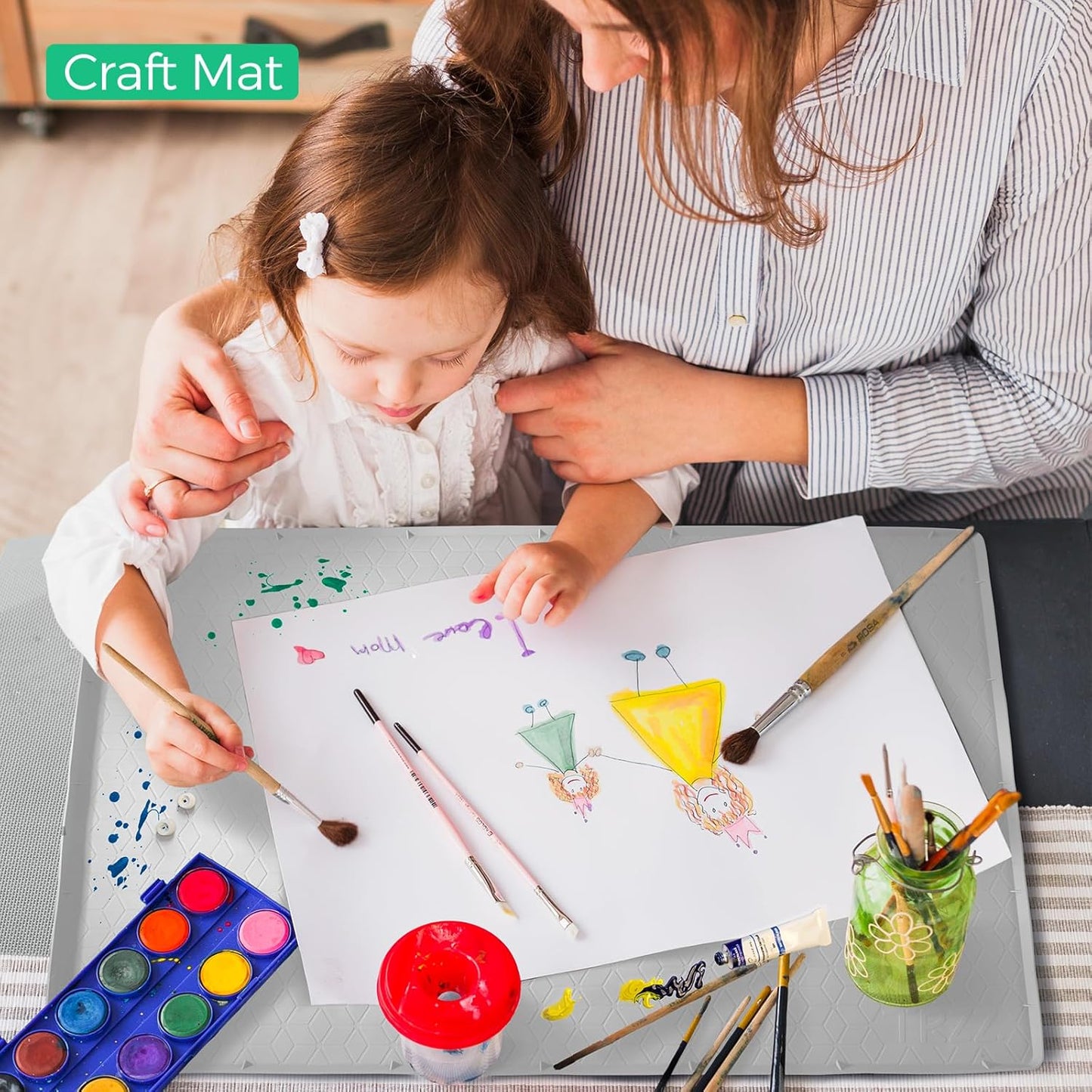 TRZZ Silicone Waterproof Under Sink Mat 31" x 22", Drip Tray and Cabinet Liner for Kitchen and Bathroom, Prevents Water Damage and Organizes Cabinets (Khaki)