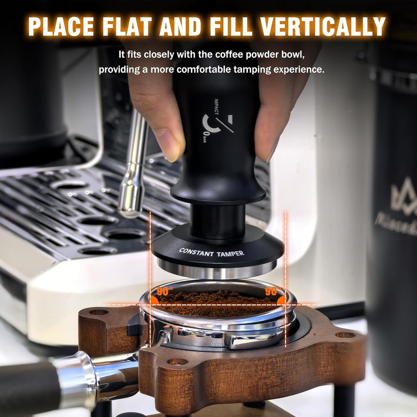 Espresso Tamper 53mm Calibrated Spring Loaded Coffee Tamper with Constant Pressure, Triple Spring Impact Sound Feedback for Barista Home Use (white, 53mm)