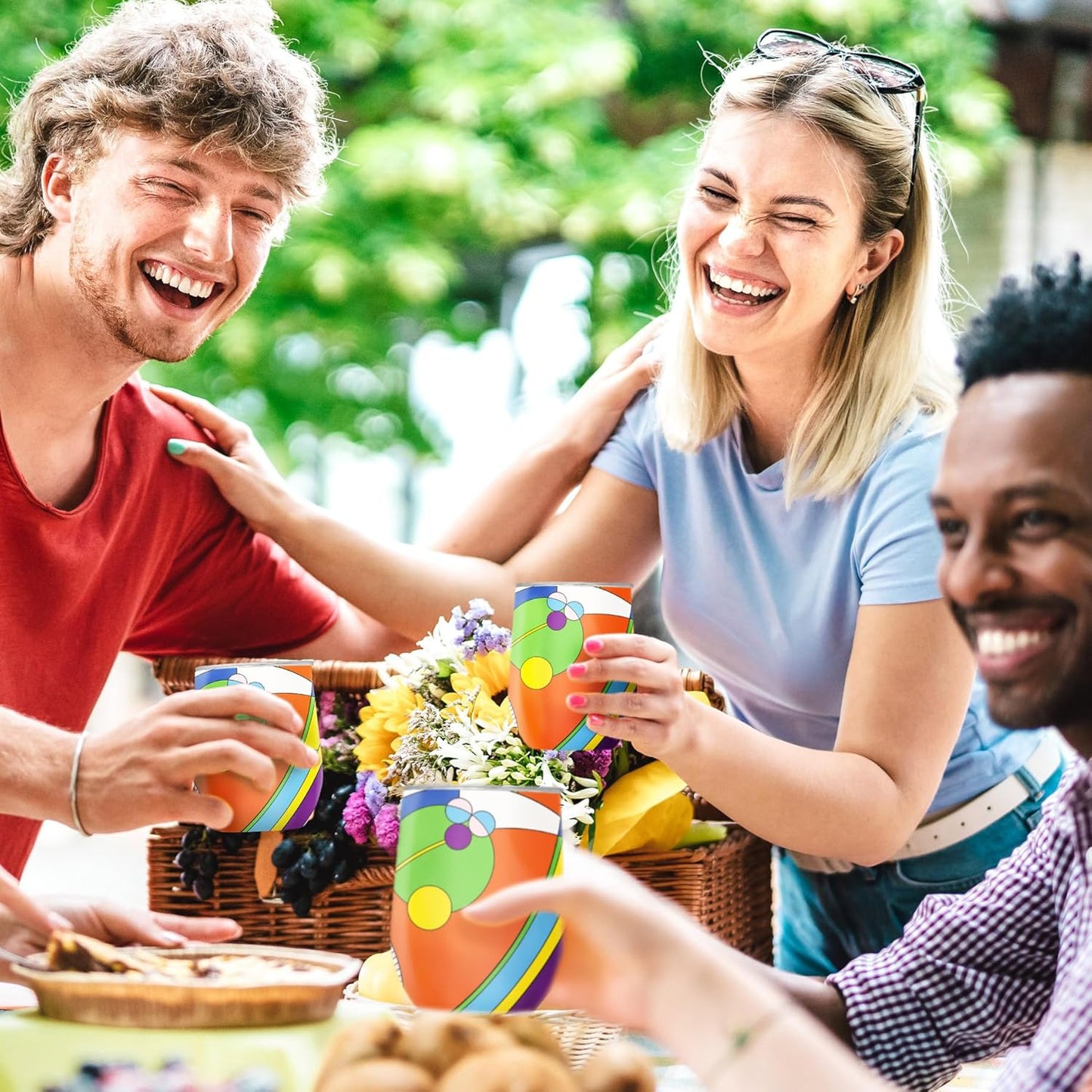RainCaper 18/8 Stainless Steel Insulated Water Tumbler with Straw | 30oz, BPA-Free, Double Wall for Hot & Cold | Travel-Friendly, Cup Holder Ready (Frank Lloyd Wright March Balloons)