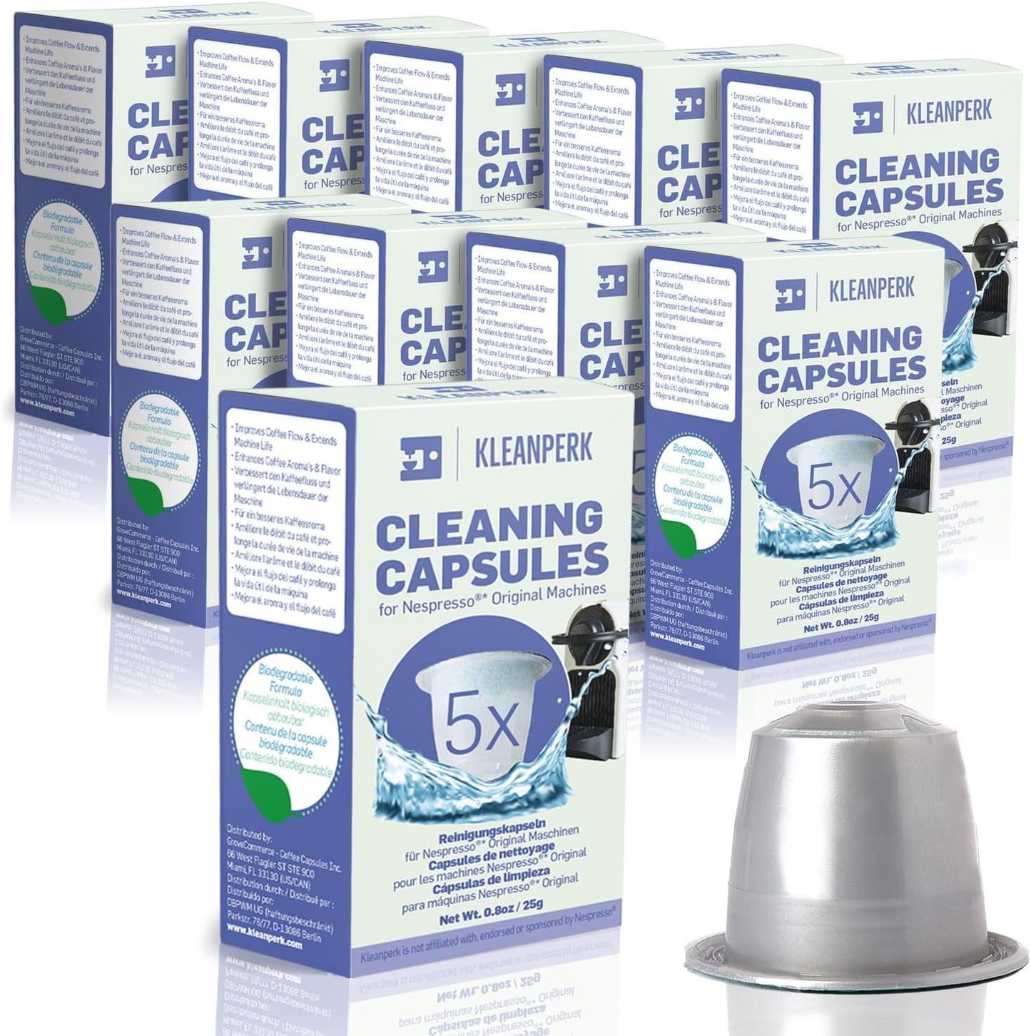 50 Cleaning Pods Compatible with Nespresso Original Machines I Cleaning Kit for Better Tasting Coffee I Coffee Machine Cleaner I Easy and Safe to Use