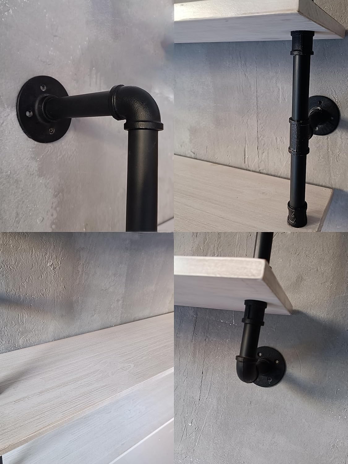 Floating Bookshel Industrial Pipe Shelving Pipe Shelves Rustic White Wall Shelves 36 Inch Farmhouse Book Shelves for Kitchen Bar,Bathroom Wall Mounted