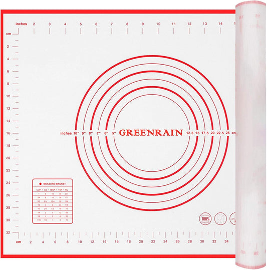 Silicone Pastry Mat Non Stick Extra Thick Baking Mat with Measurement Fondant Mat, Counter Mat, Dough Rolling Mat, Oven Liner, Pie Crust Mat (16''(W)*20''(L))