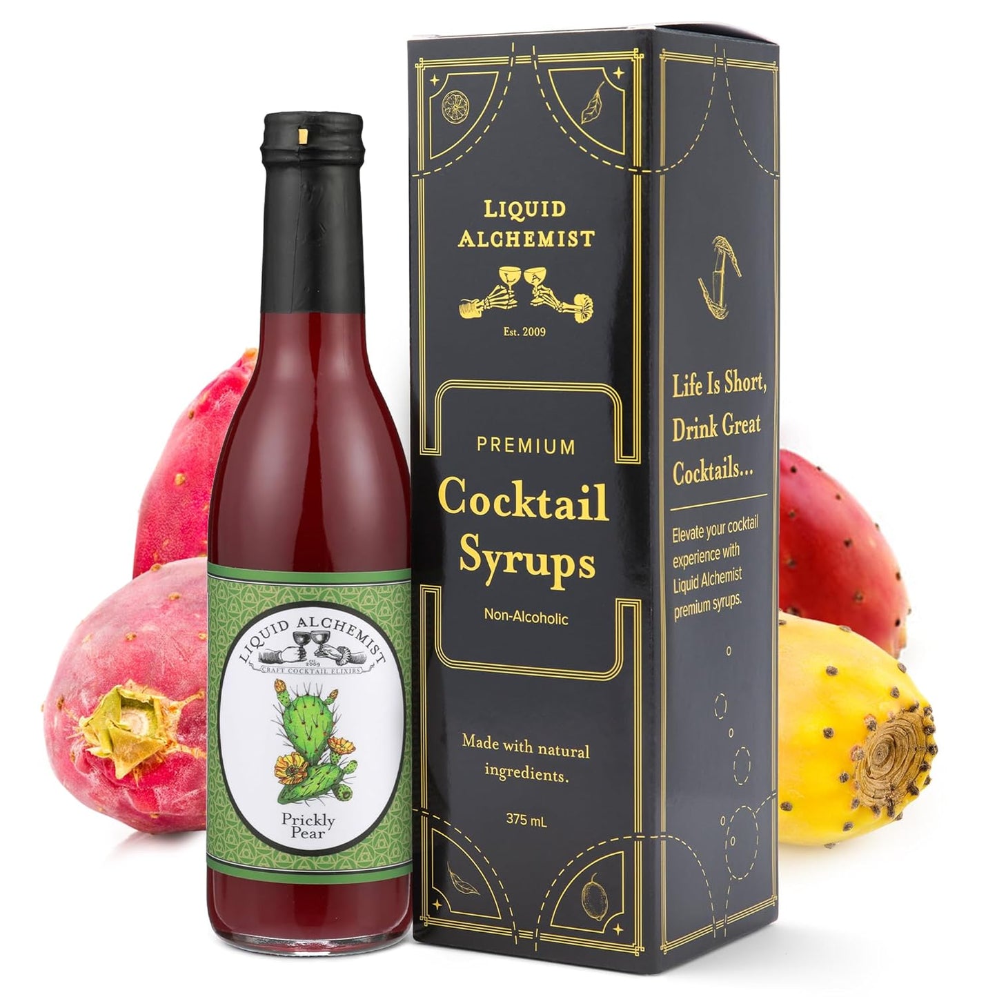 Liquid Alchemist Prickly Pear Syrup for Cocktails - Real Ingredients Make our Prickly Pear Puree a Perfect Margarita Mix - Our Vegan Drink Syrups are Non-GMO & Last up to 2 Years (12 oz)