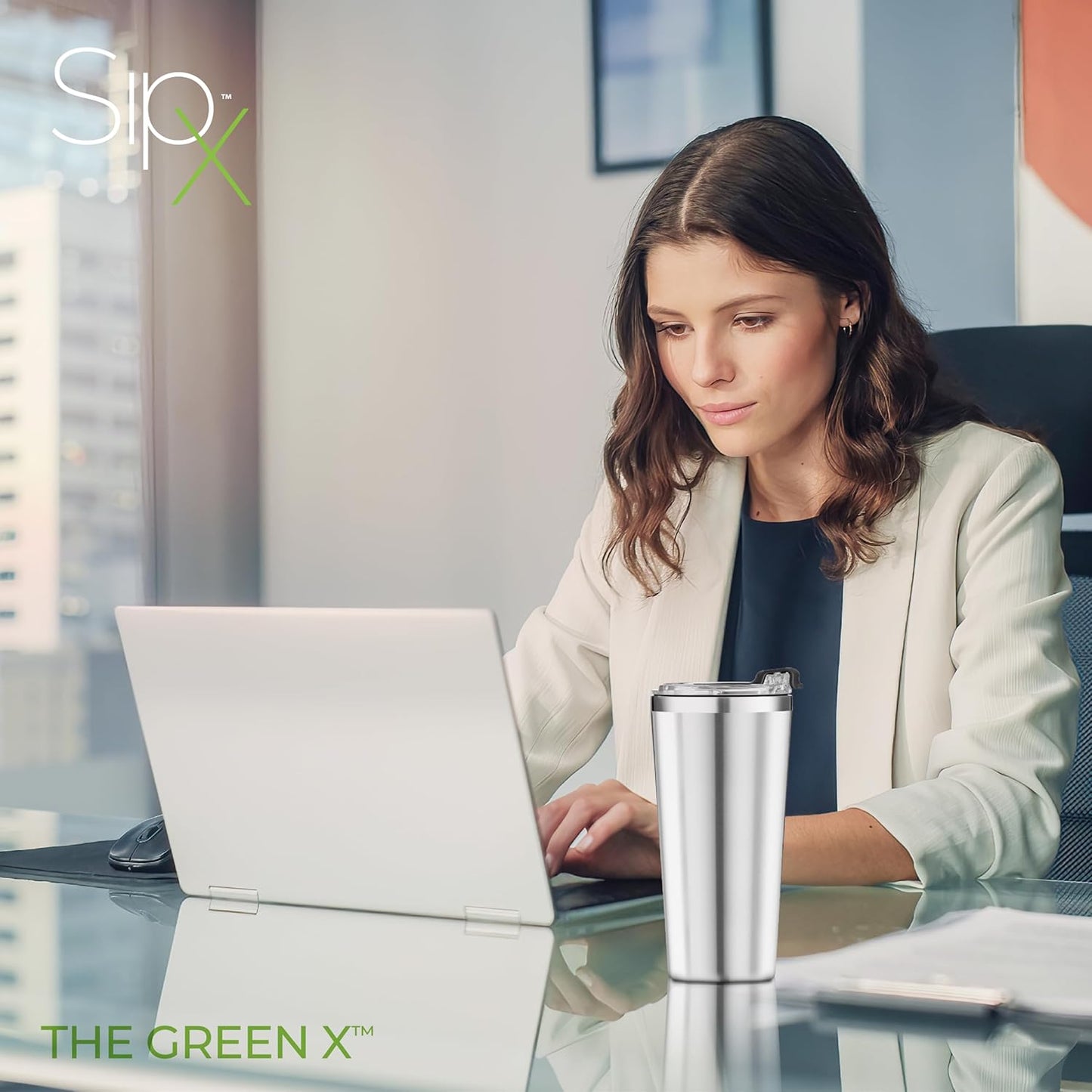 SIPX™ Triple-Insulated Tumblers - 16oz. Premium Modern Tumbler With Lid, insulated Cup Keeps Hot For 6 Hours, Stainless Steel Tumbler Made Of Sustainable Material, Coffee Travel Mug For Home & Office